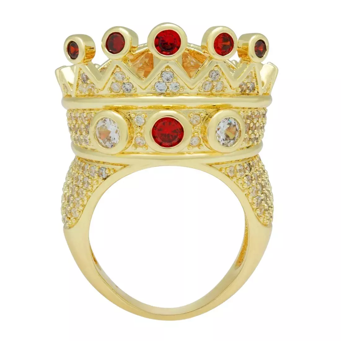 King Ice Iced Crown Ring - Gold - GOLD