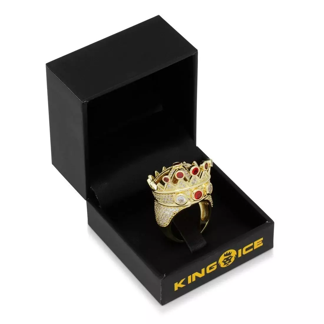 King Ice Iced Crown Ring - Gold - GOLD
