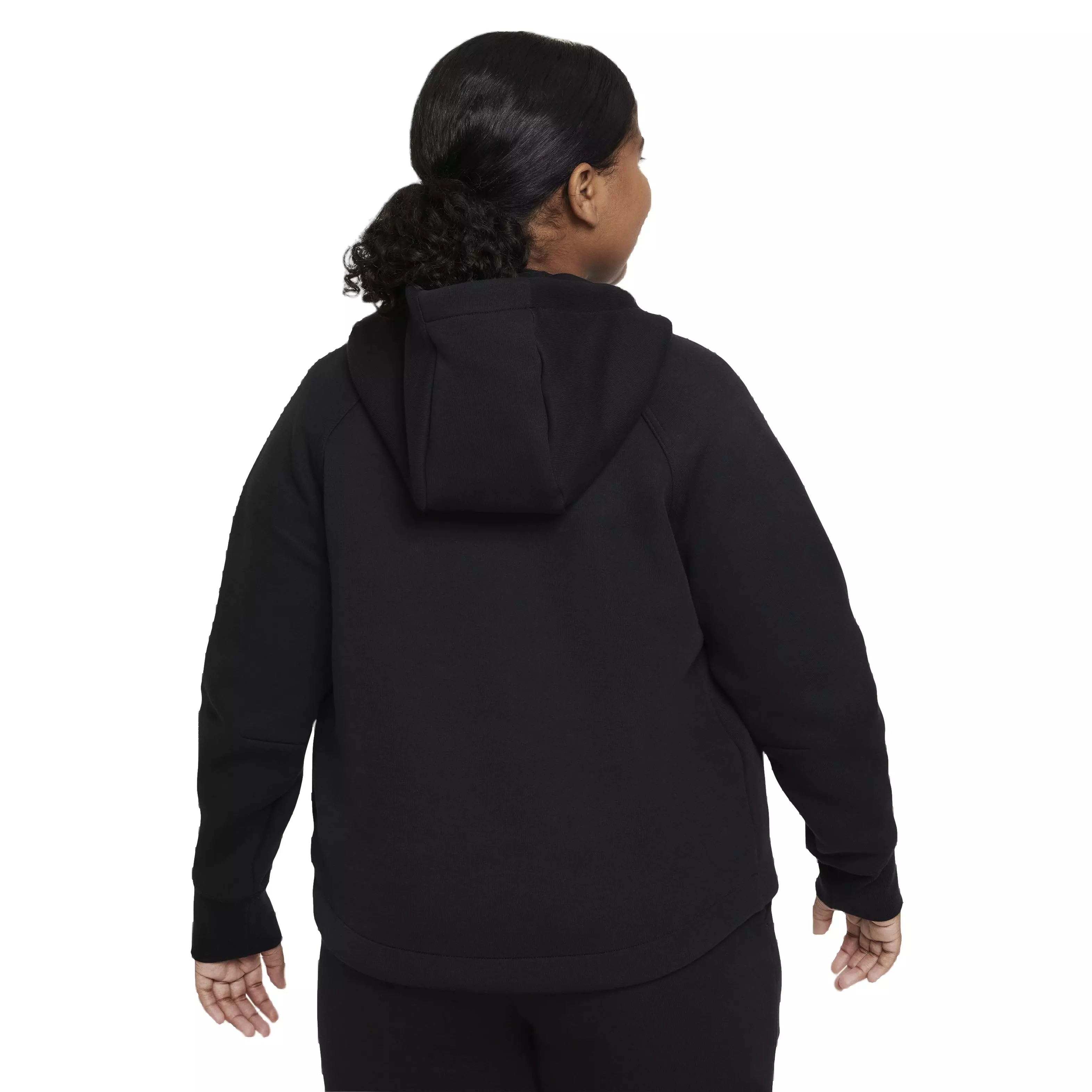 Nike Big Girls' Sportswear Tech Fleece FZ Long-Sleeve Jacket -Black - BLACK