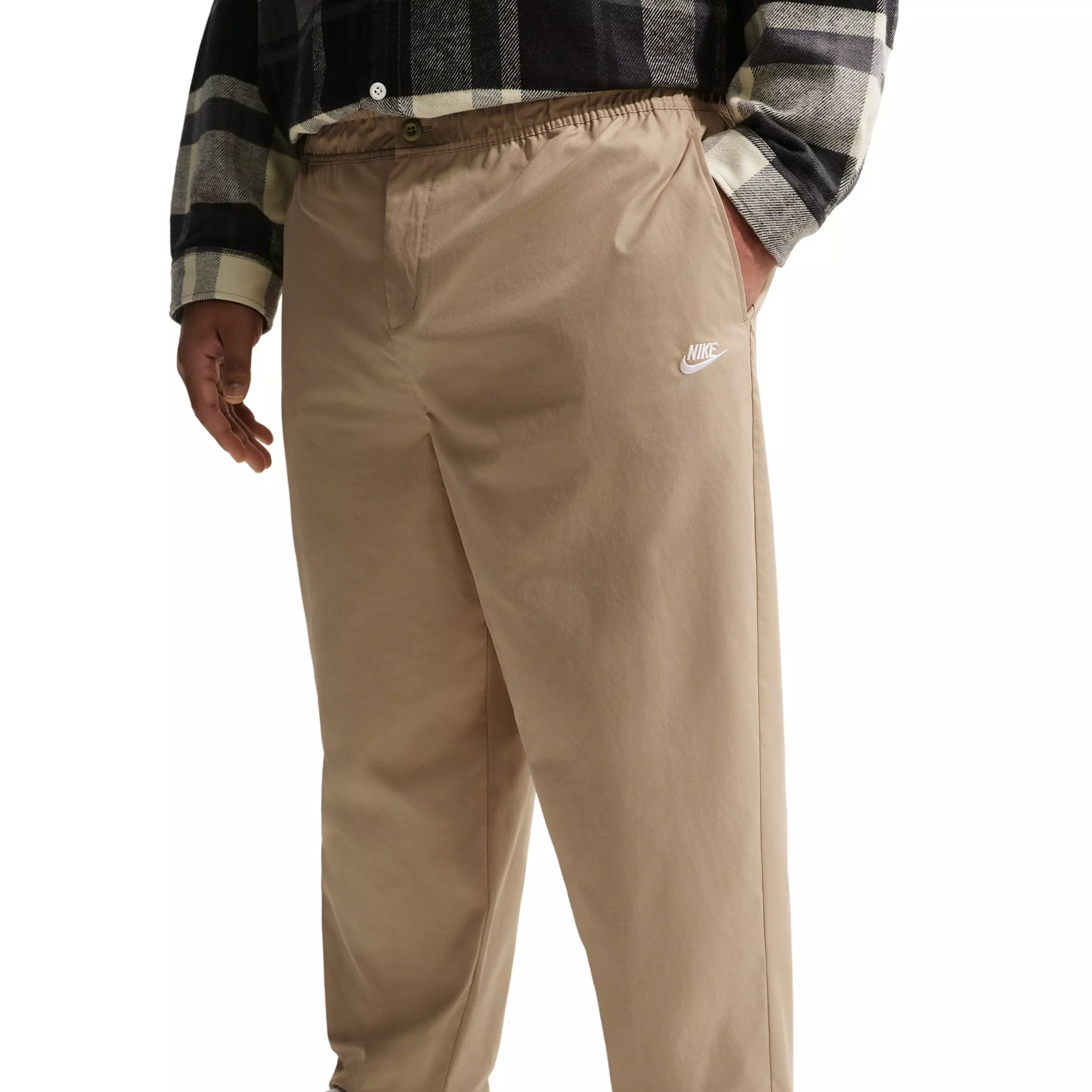 Nike Men's Club Woven Tapered Twill Pants - BEIGE
