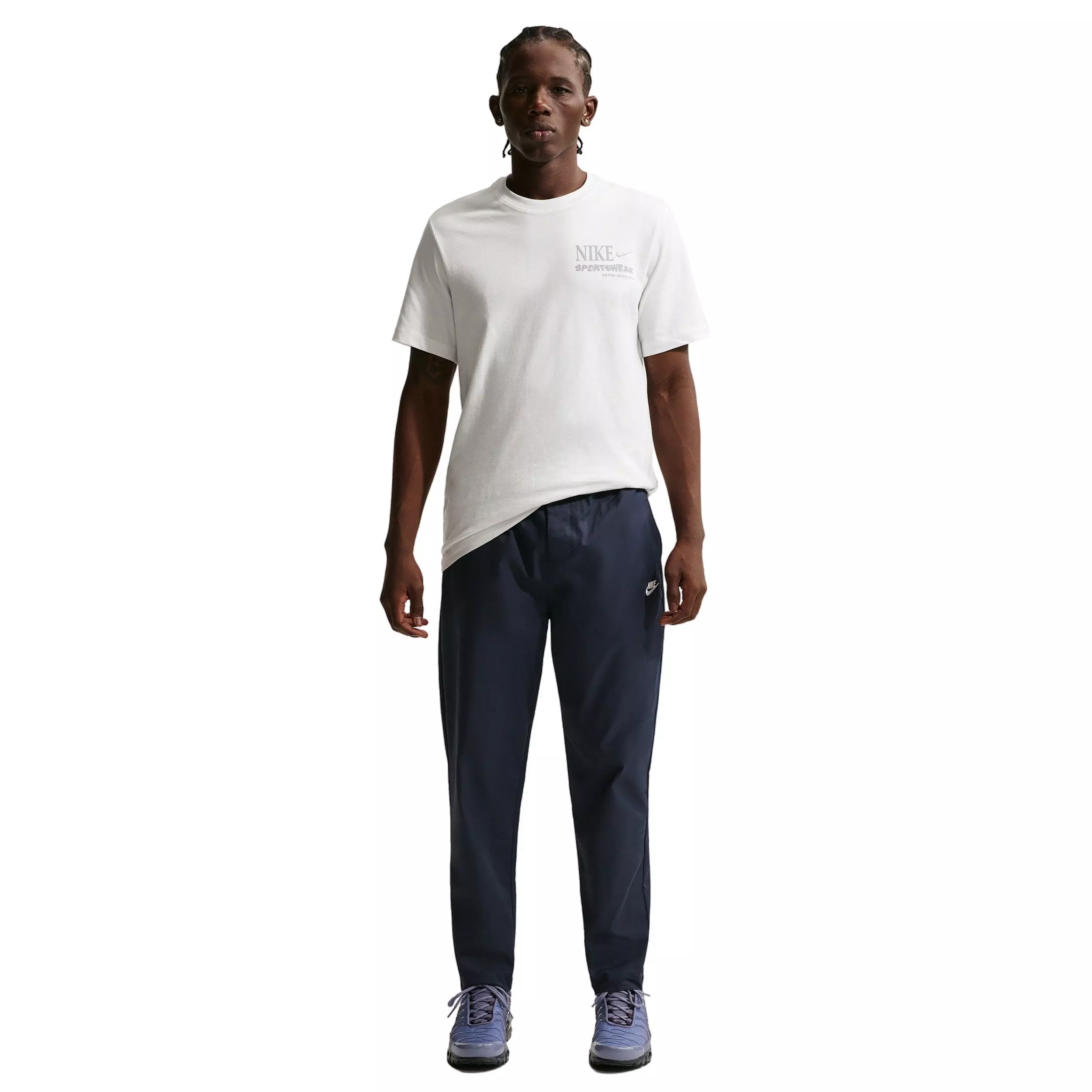 Nike Men's Club Woven Tapered Twill Pants - BLUE