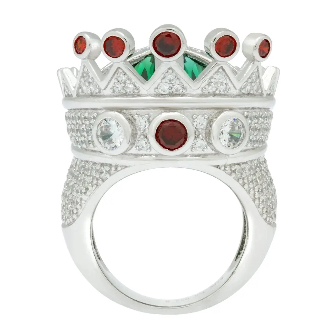 King Ice Iced Crown Ring - White Gold - WHITE GOLD