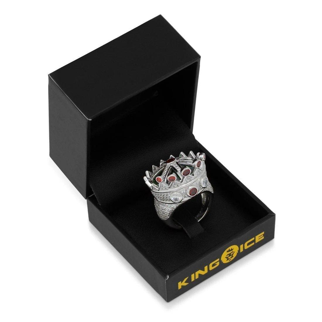 King Ice Iced Crown Ring - White Gold - WHITE GOLD