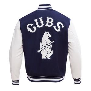 Pro Standard Men's MLB Chicago Cubs Retro Classic Rib Wool Varsity Jacket -Navy/White