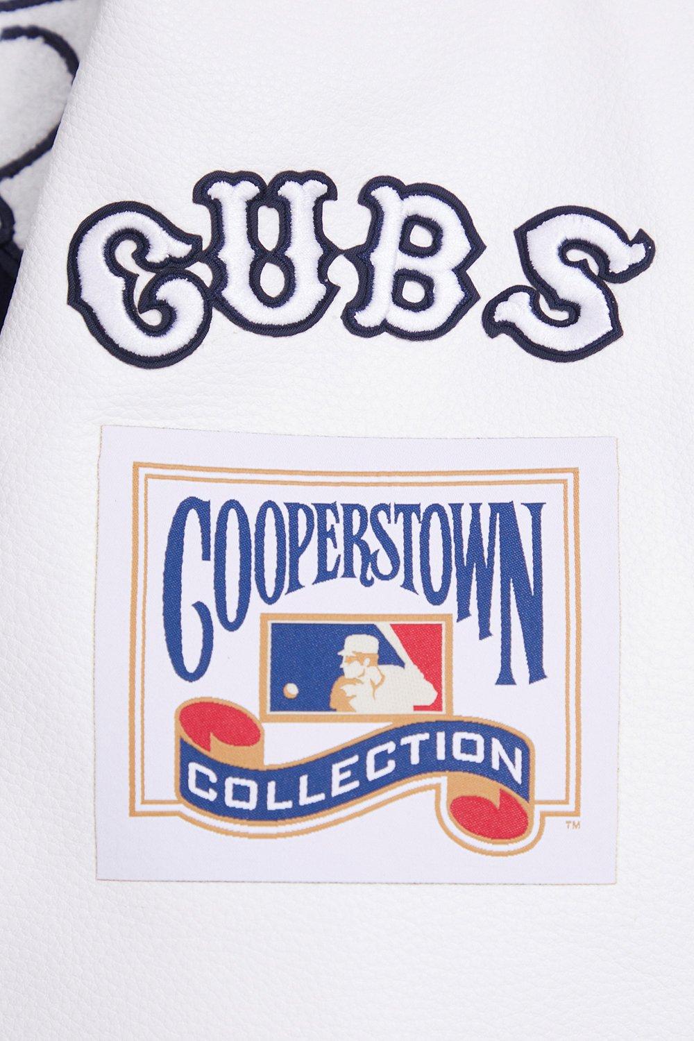 Pro Standard Men's MLB Chicago Cubs Retro Classic Rib Wool Varsity Jacket -Navy/White - NAVY/WHITE Thumbnail View 10