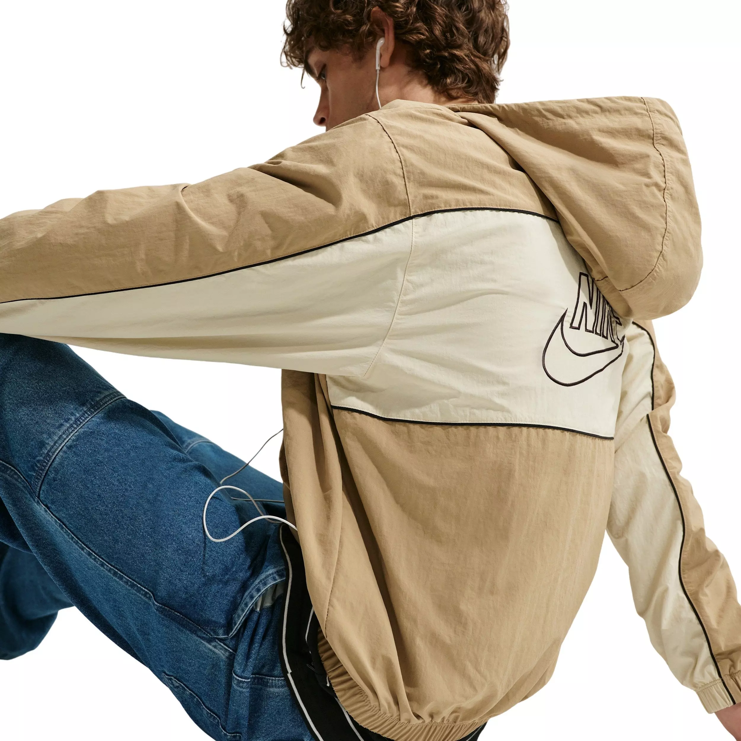 Nike Men's Club Athlete Hooded Jacket - Beige - BEIGE