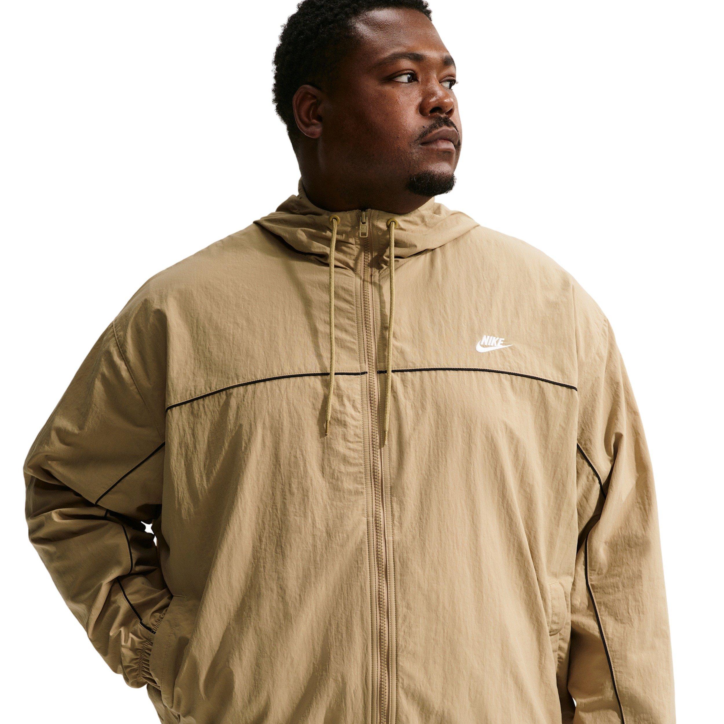 Nike Men's Club Athlete Hooded Jacket -Beige - BEIGE Thumbnail View 6