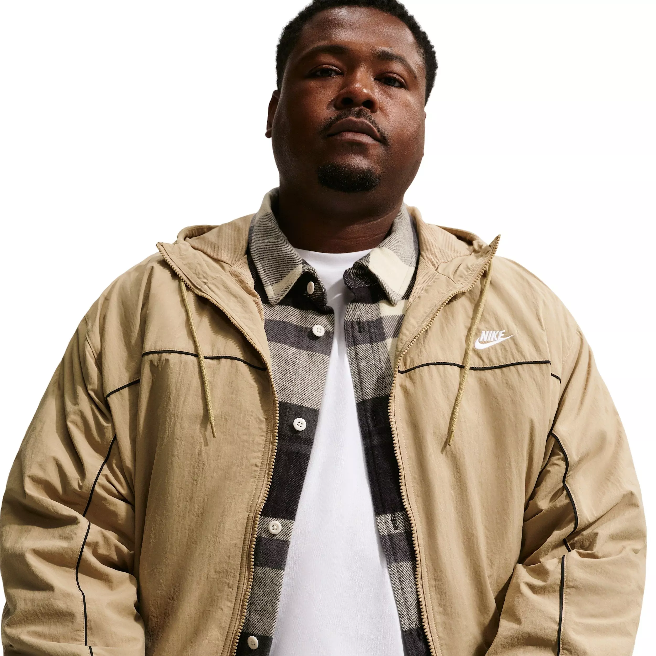 Nike Men's Club Athlete Hooded Jacket -Beige - BEIGE