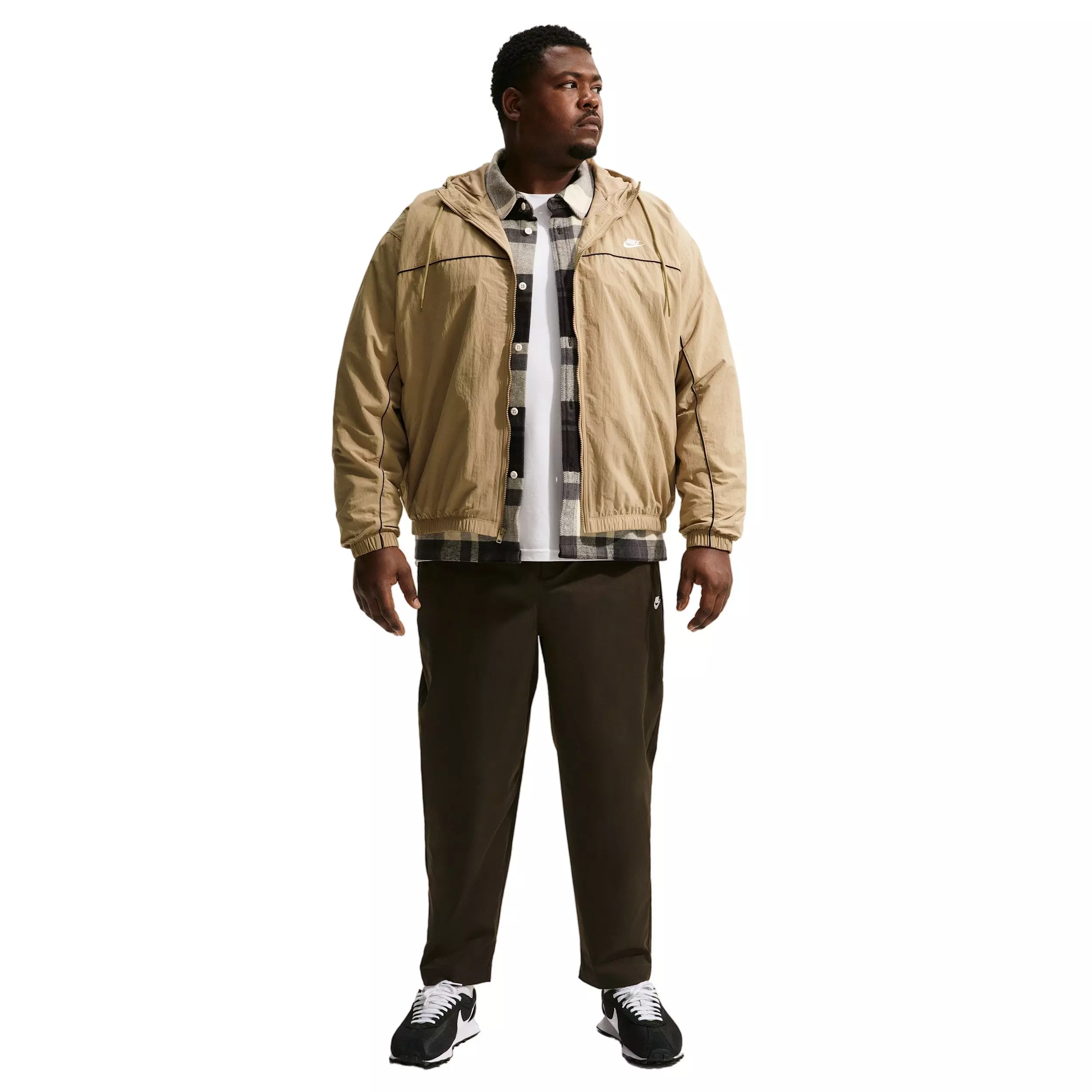 Nike Men's Club Athlete Hooded Jacket -Beige - BEIGE