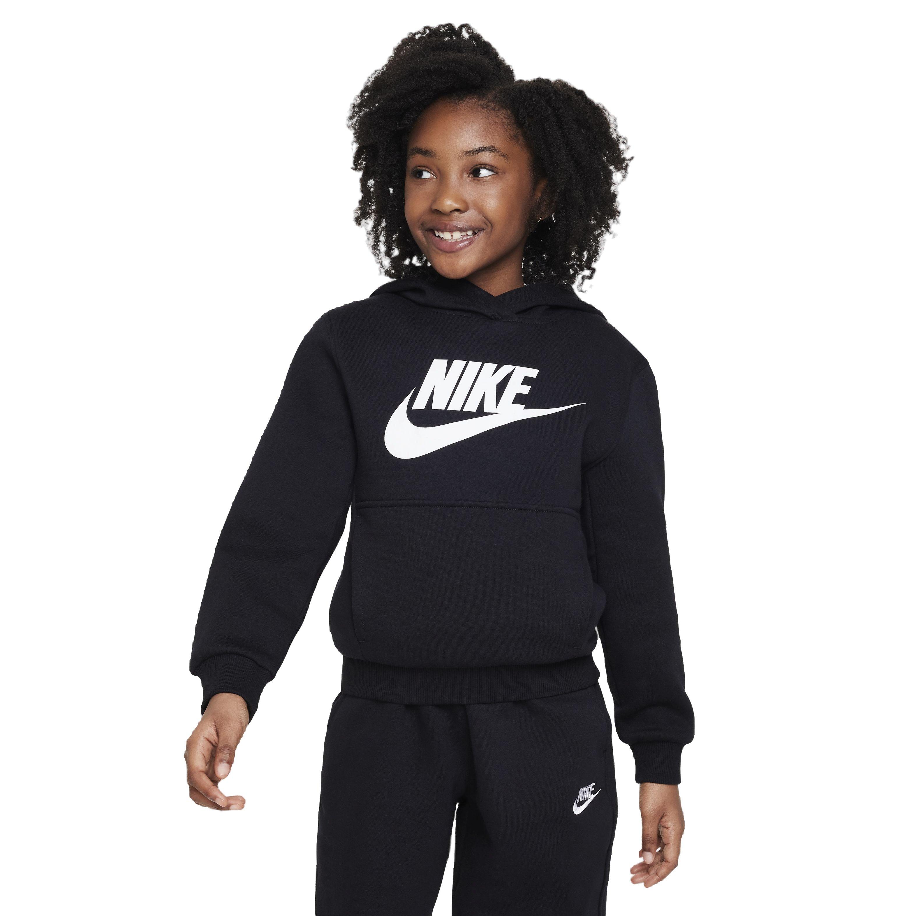 Nike Big Kids' Sportswear Club Fleece HBR Hoodie - Black - BLACK Thumbnail View 1