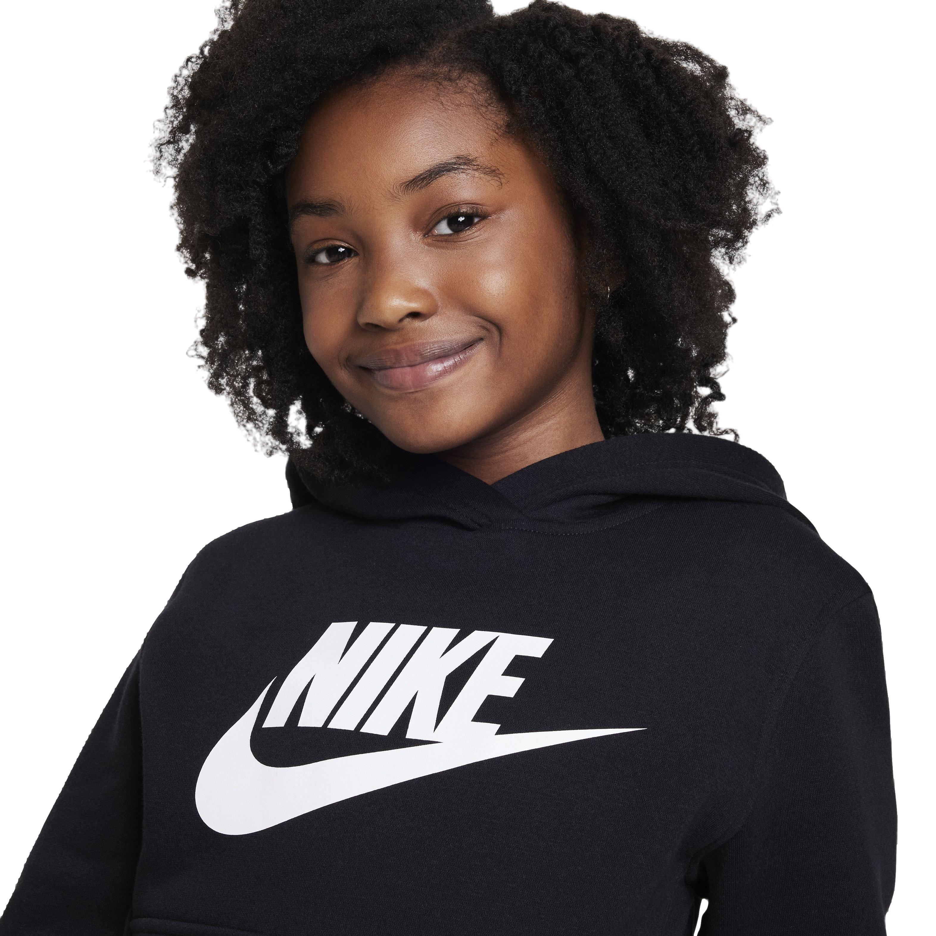 Nike Big Kids' Sportswear Club Fleece HBR Hoodie - Black - BLACK Thumbnail View 3