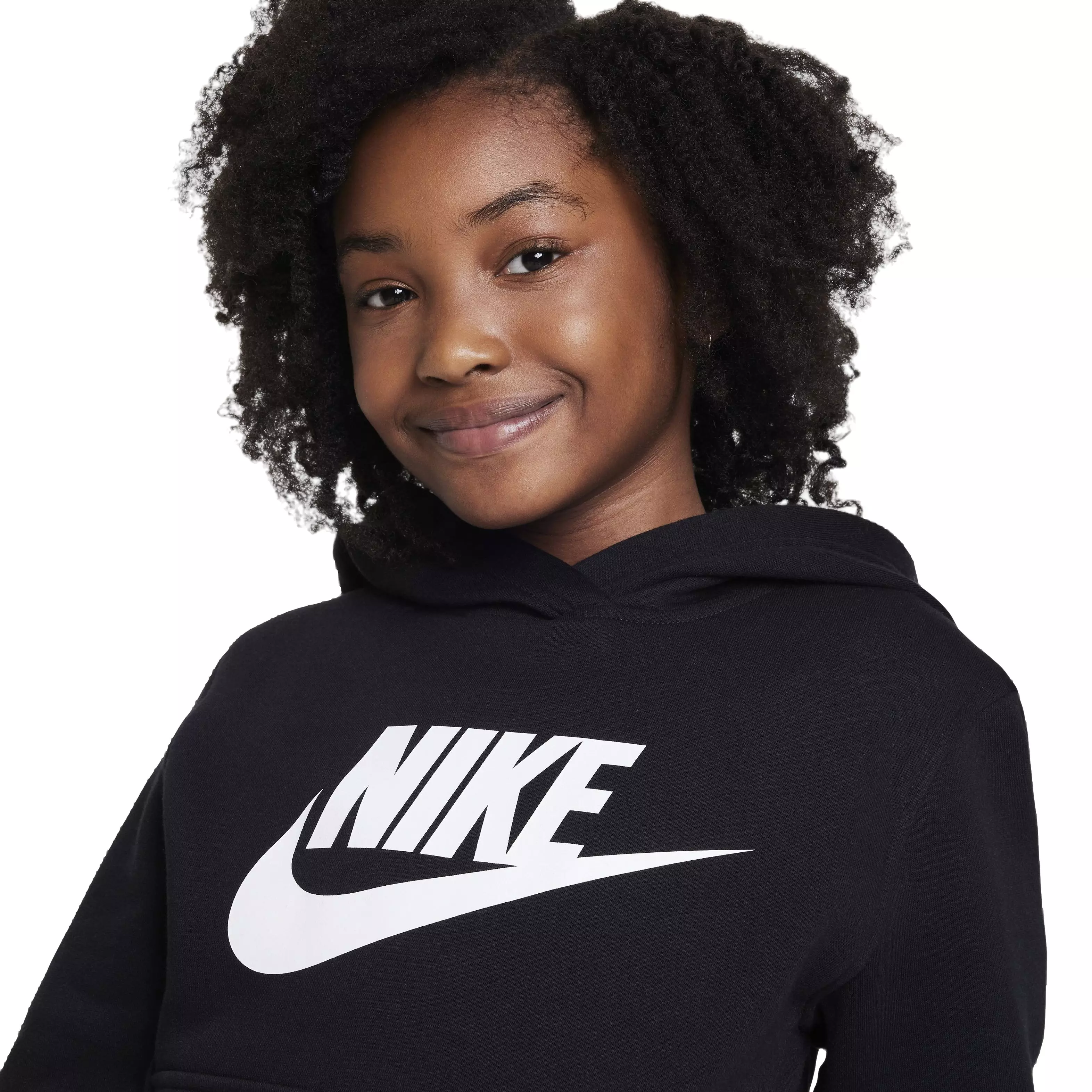 Nike Big Kids' Sportswear Club Fleece HBR Hoodie -Black - BLACK