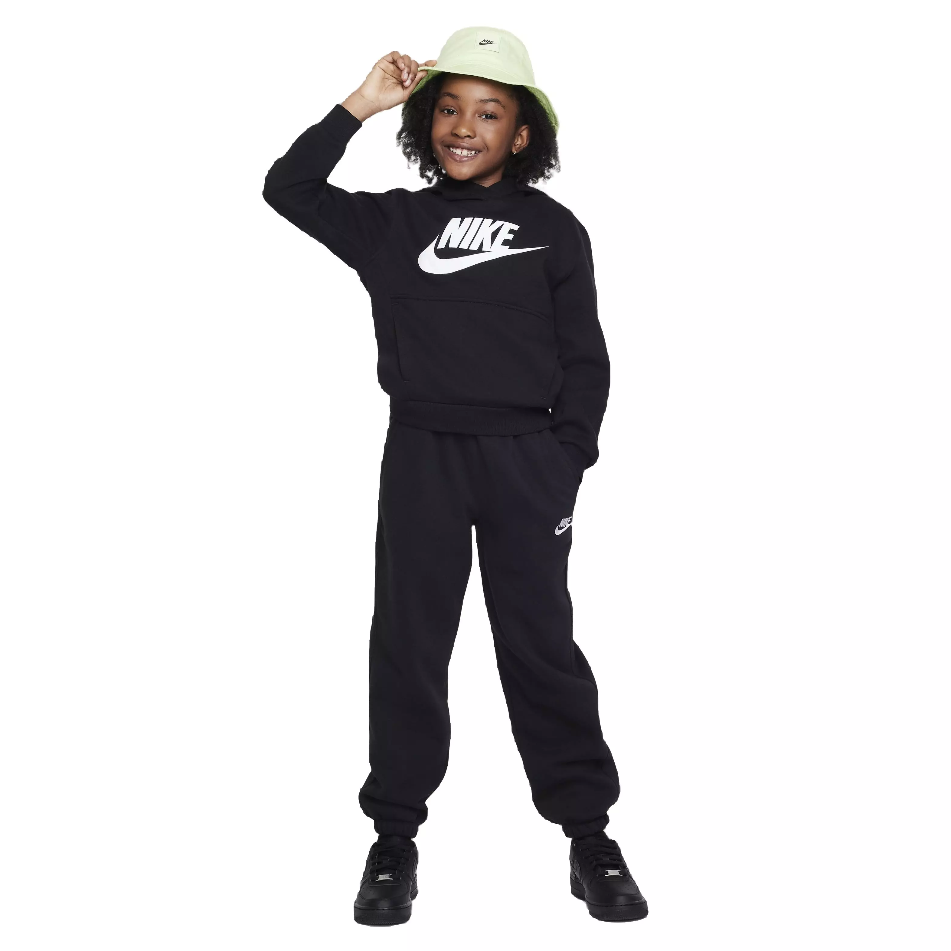 Nike Big Kids' Sportswear Club Fleece HBR Hoodie - Black - BLACK