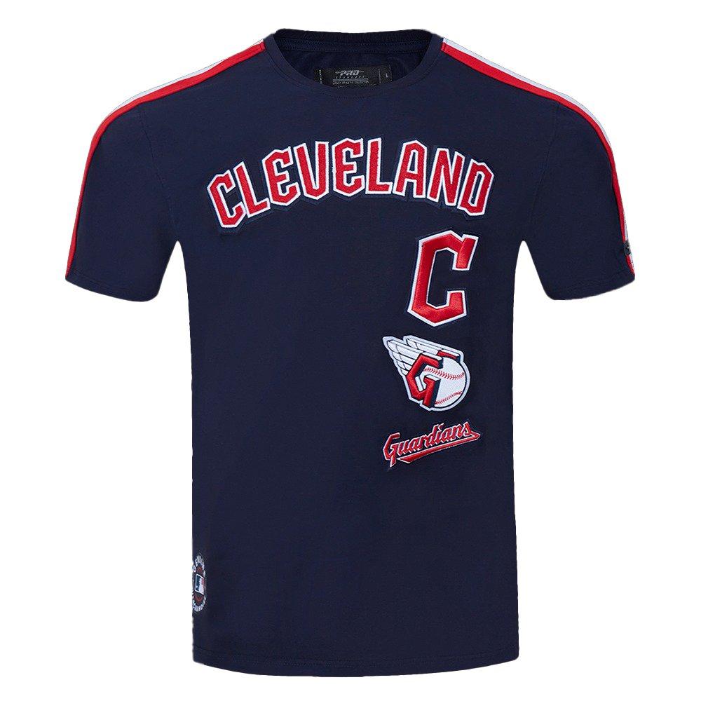 Pro Standard Men's MLB Cleveland Guardians Retro Classic Single Jersey Striped Tee -Navy/Red - NAVY/RED Thumbnail View 1