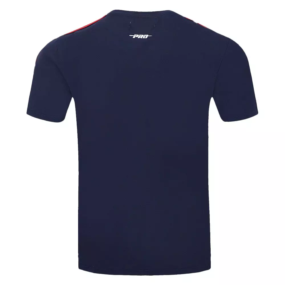 Pro Standard Men's MLB Cleveland Guardians Retro Classic Single Jersey Striped Tee -Navy/Red - NAVY/RED