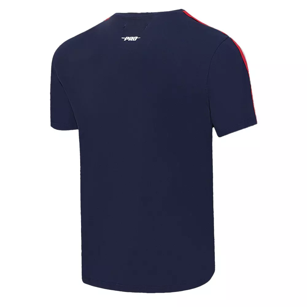 Pro Standard Men's MLB Cleveland Guardians Retro Classic Single Jersey Striped Tee -Navy/Red - NAVY/RED