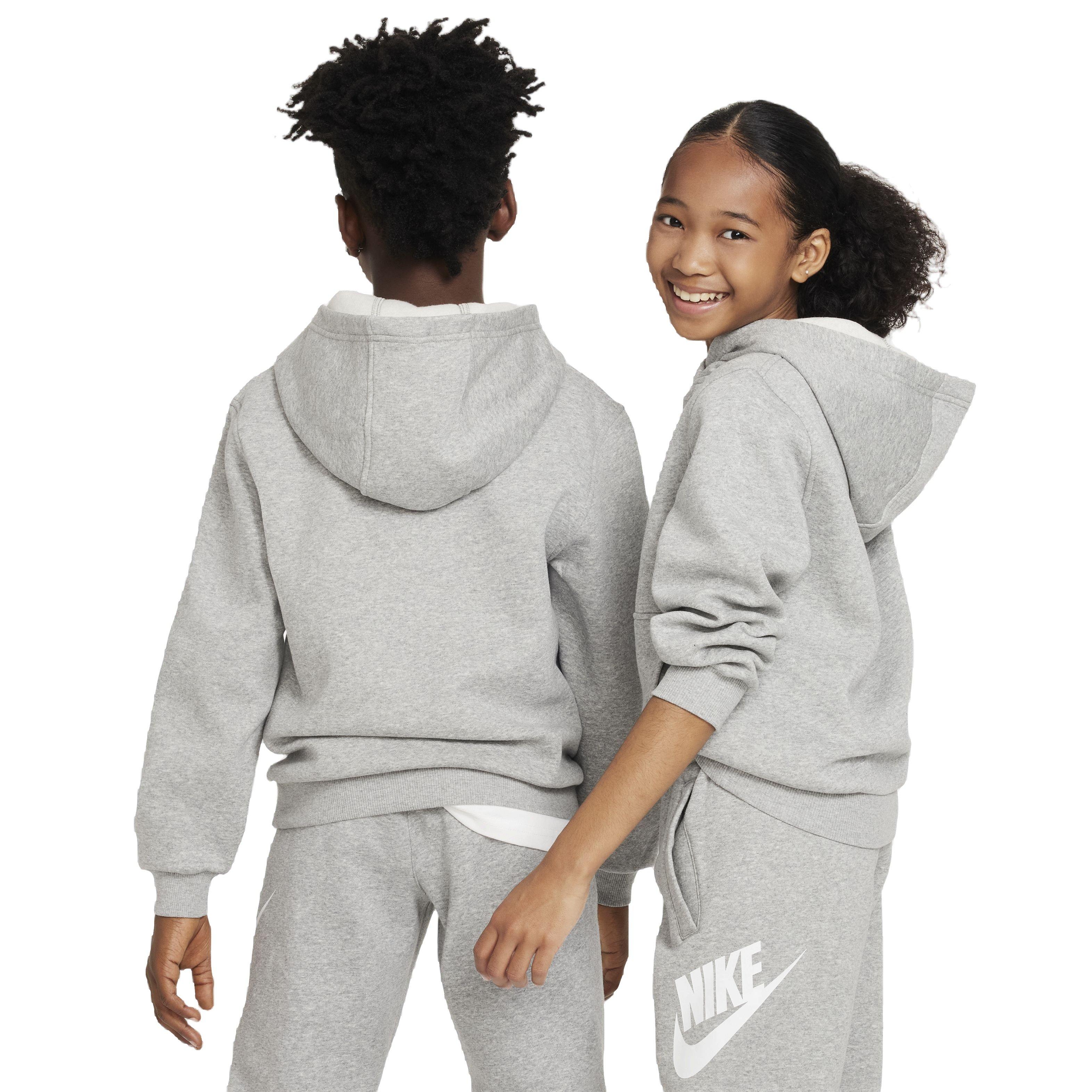 Nike Big Kids' Sportswear Club Fleece HBR Hoodie -  Grey - GREY Thumbnail View 2