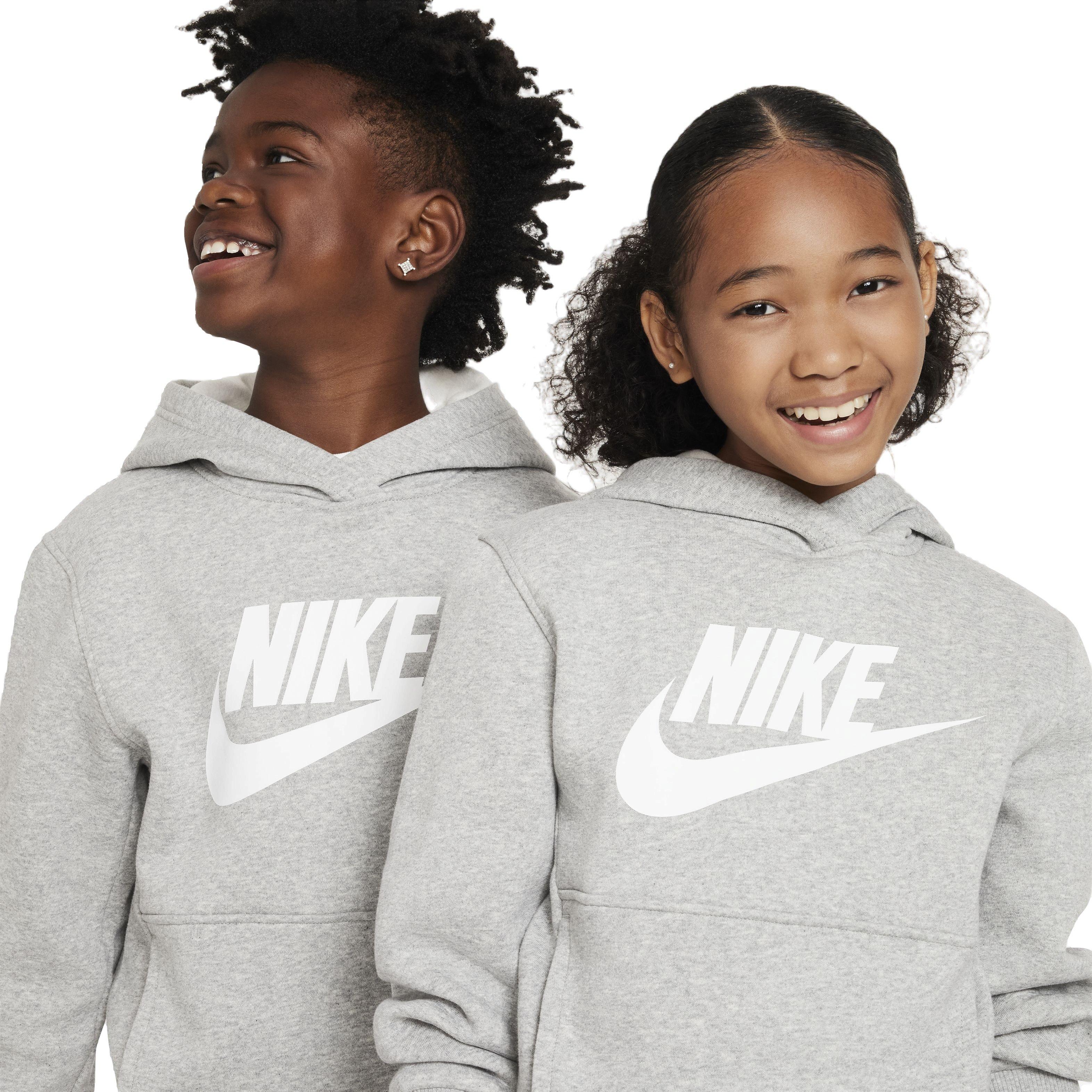 Nike Big Kids' Sportswear Club Fleece HBR Hoodie -  Grey - GREY Thumbnail View 3