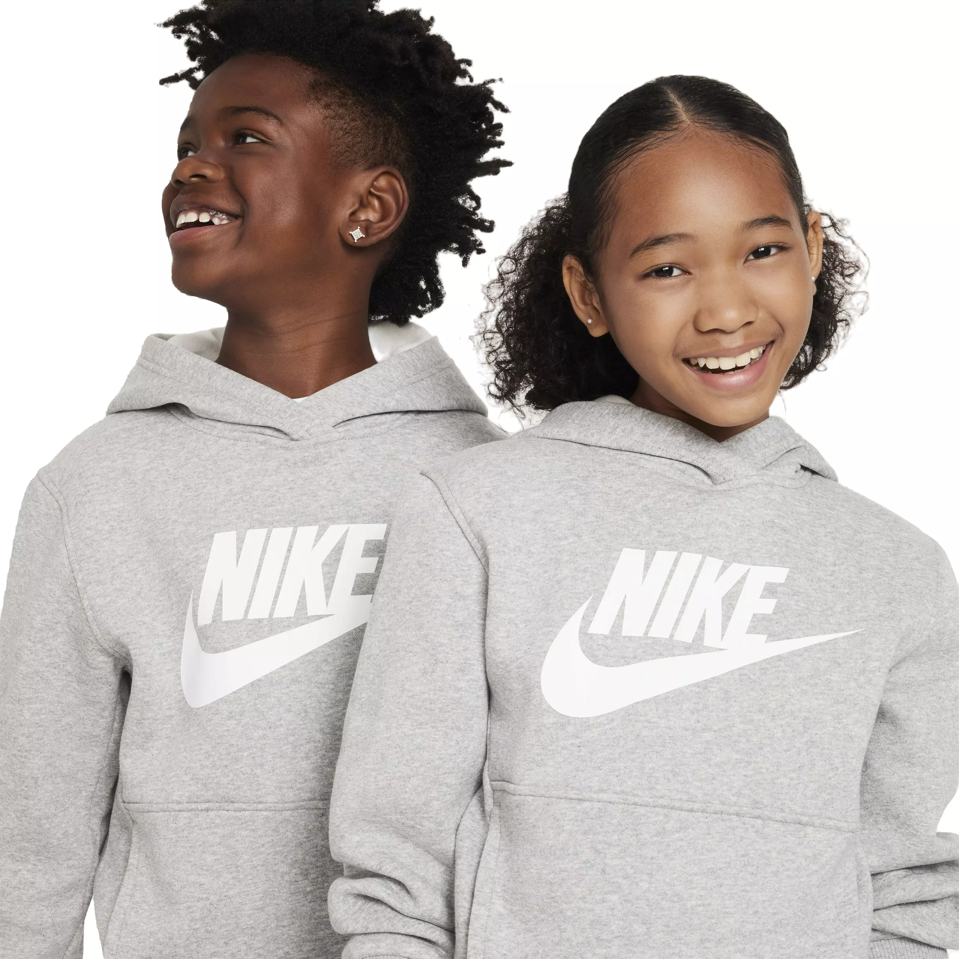 Nike Big Kids' Sportswear Club Fleece HBR Hoodie -Grey - GREY