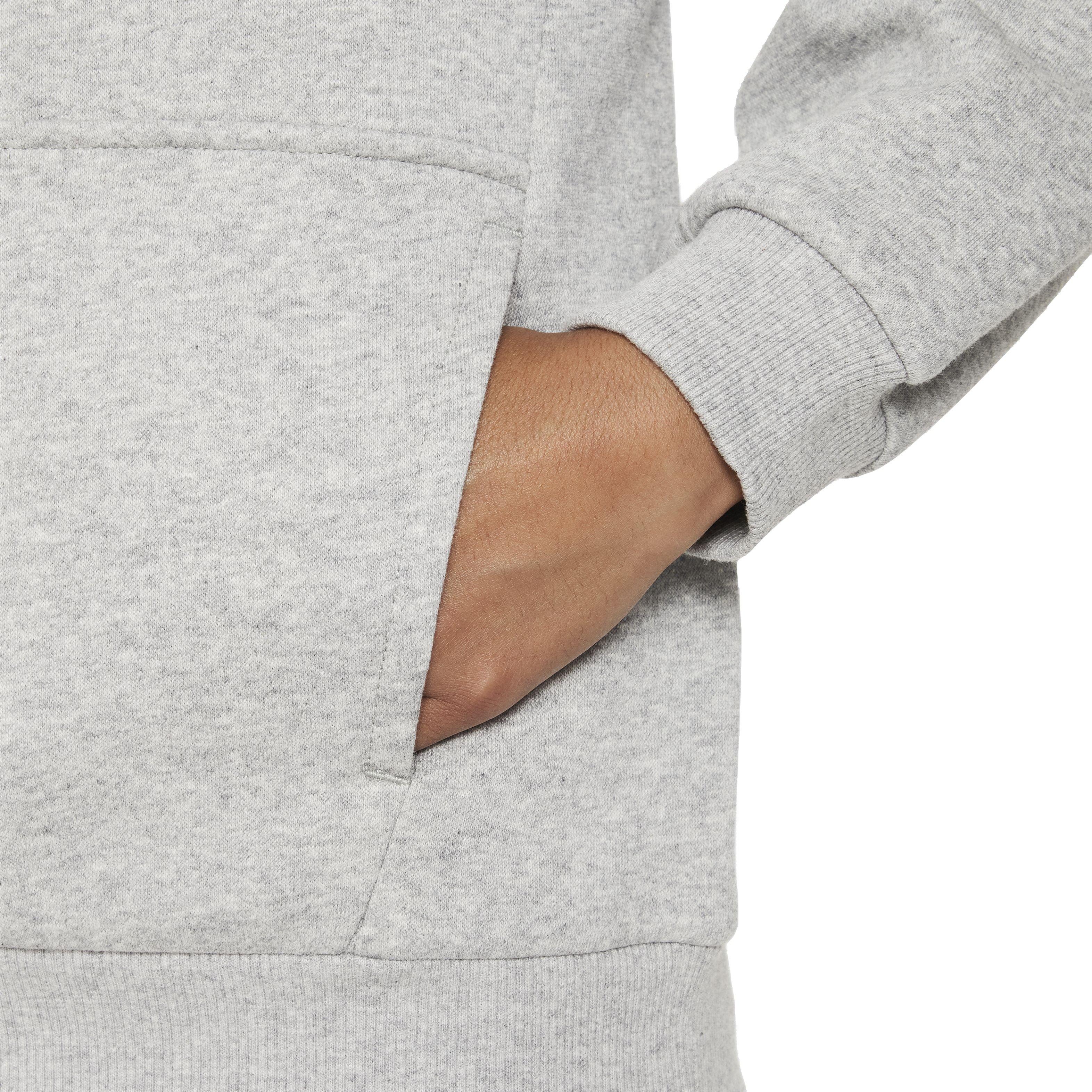 Nike Big Kids' Sportswear Club Fleece HBR Hoodie -  Grey - GREY Thumbnail View 4