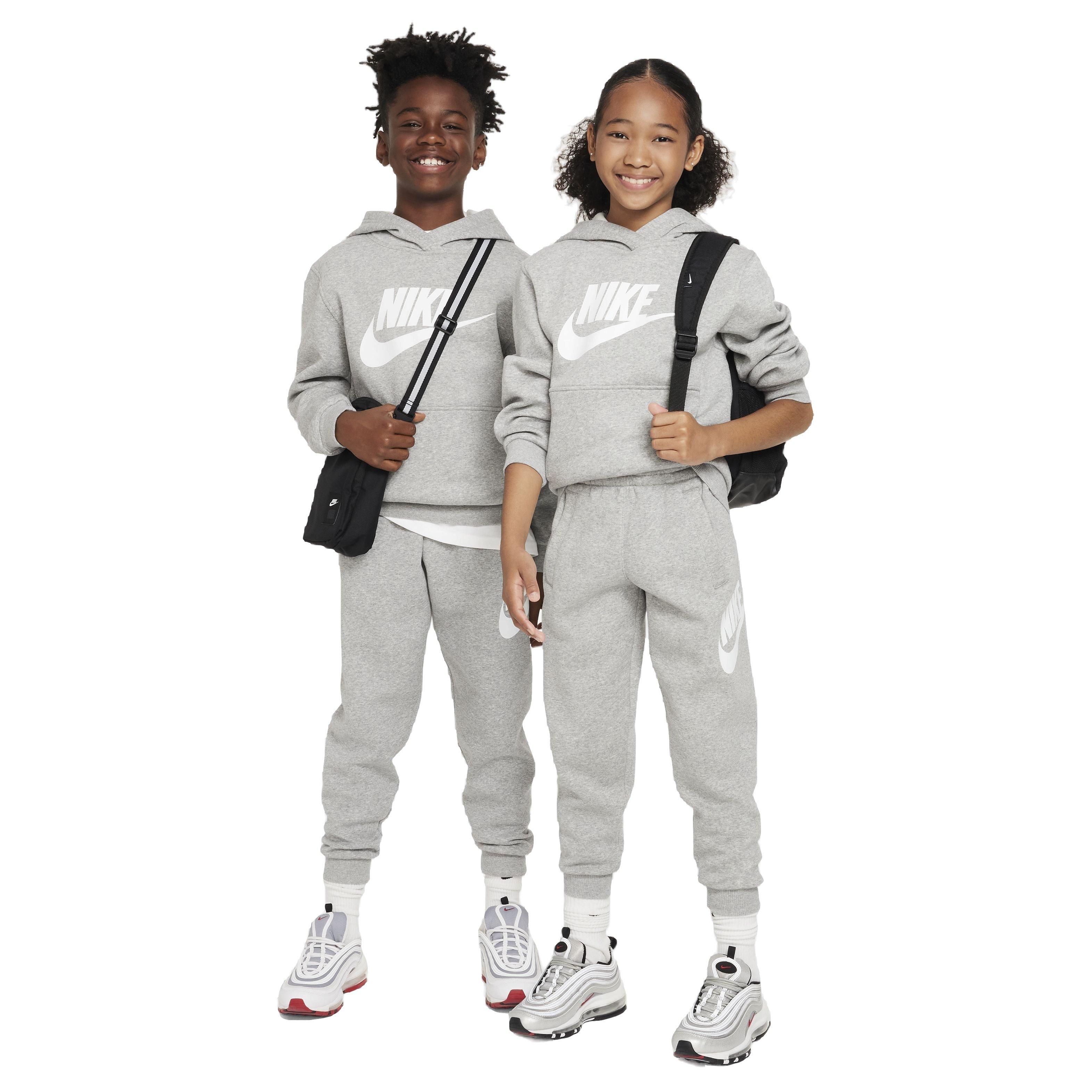 Nike Big Kids' Sportswear Club Fleece HBR Hoodie -  Grey - GREY Thumbnail View 5