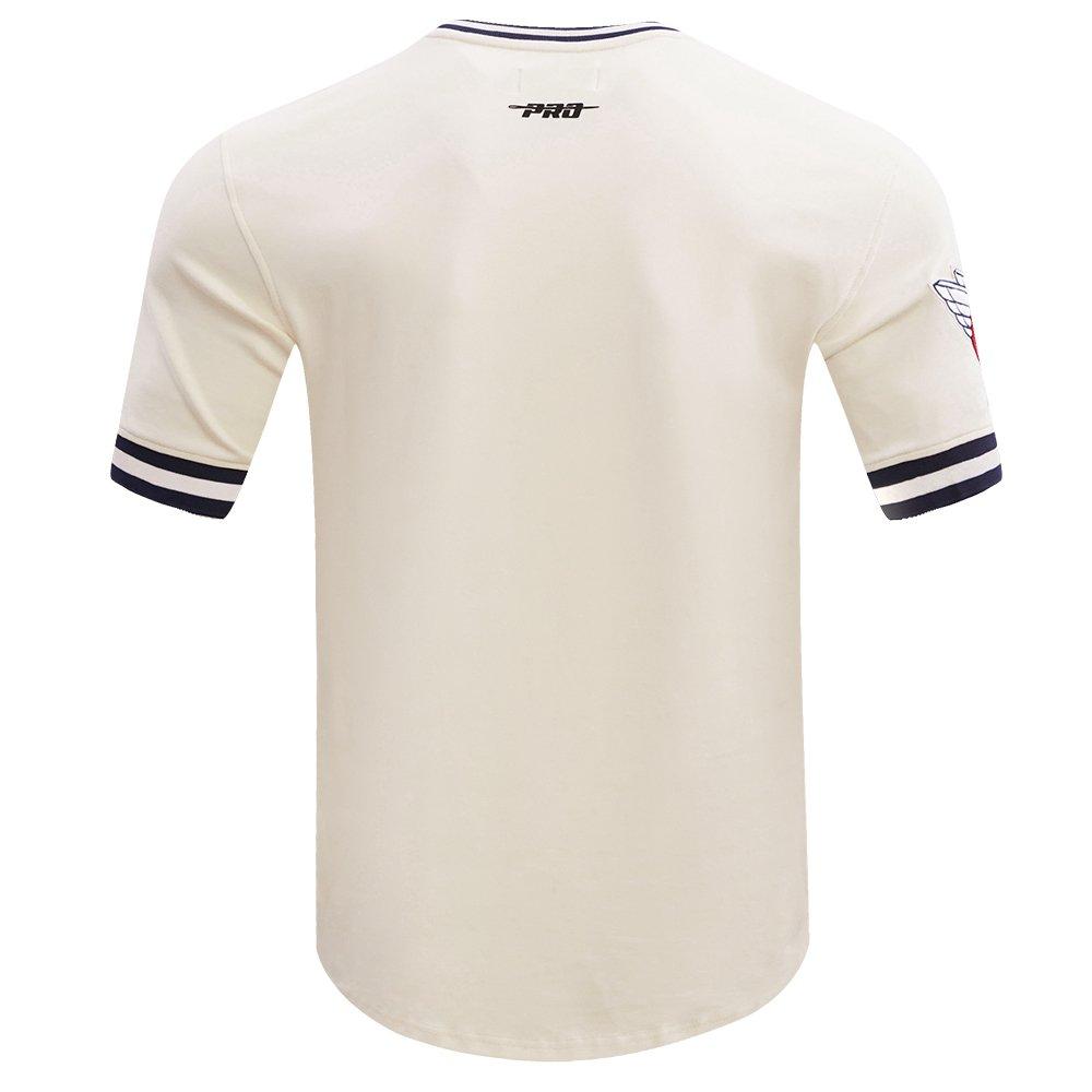 Pro Standard Men's MLB Cleveland Guardians Retro Classic Double Knit Tee -Eggshell/Navy - EGGSHELL/NAVY Thumbnail View 2