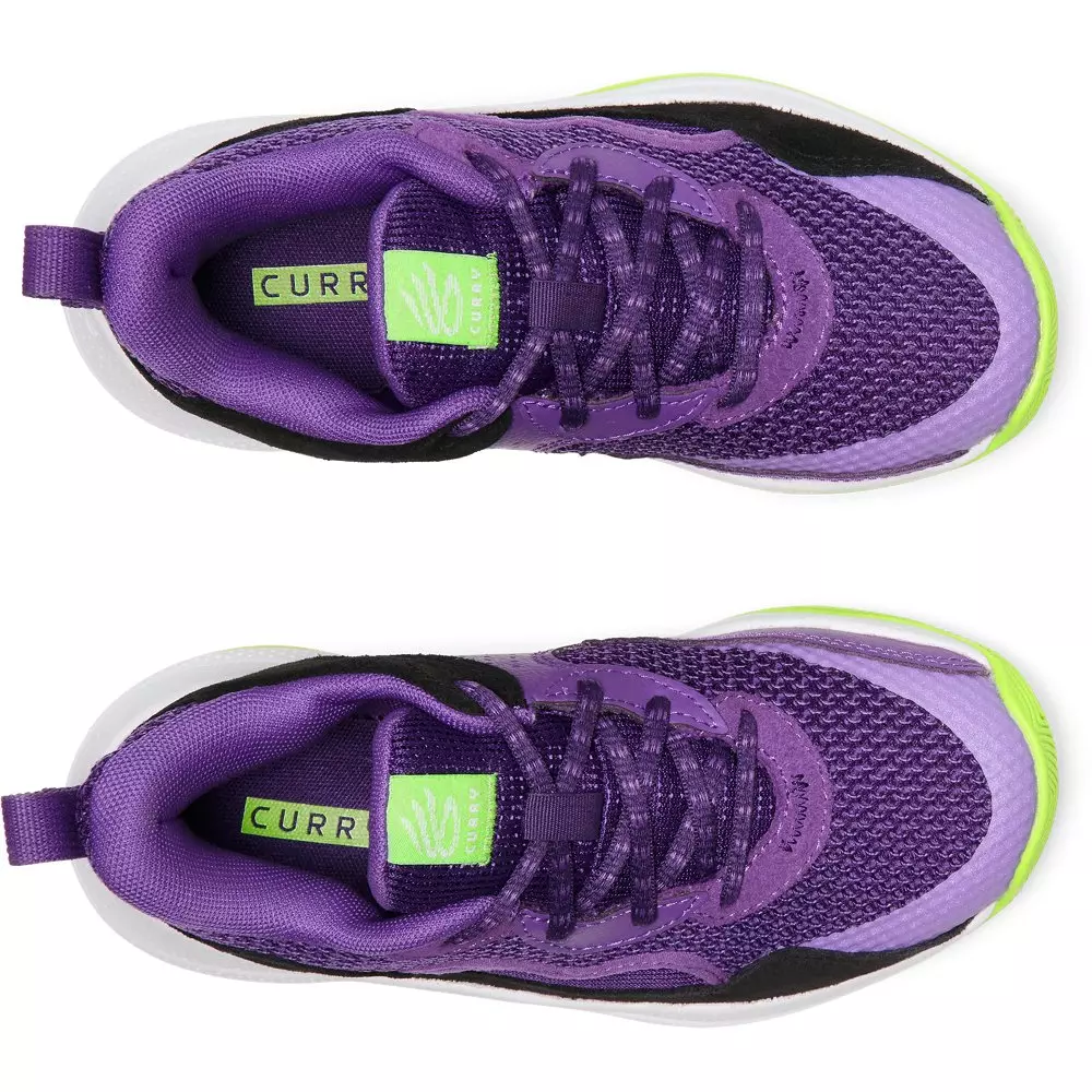Under Armour Curry 3Z 24 Suede "Lavish/Purple/Hyper Green" Preschool Boys' Basketball Shoe - LAVISH/PURPLE/GREEN