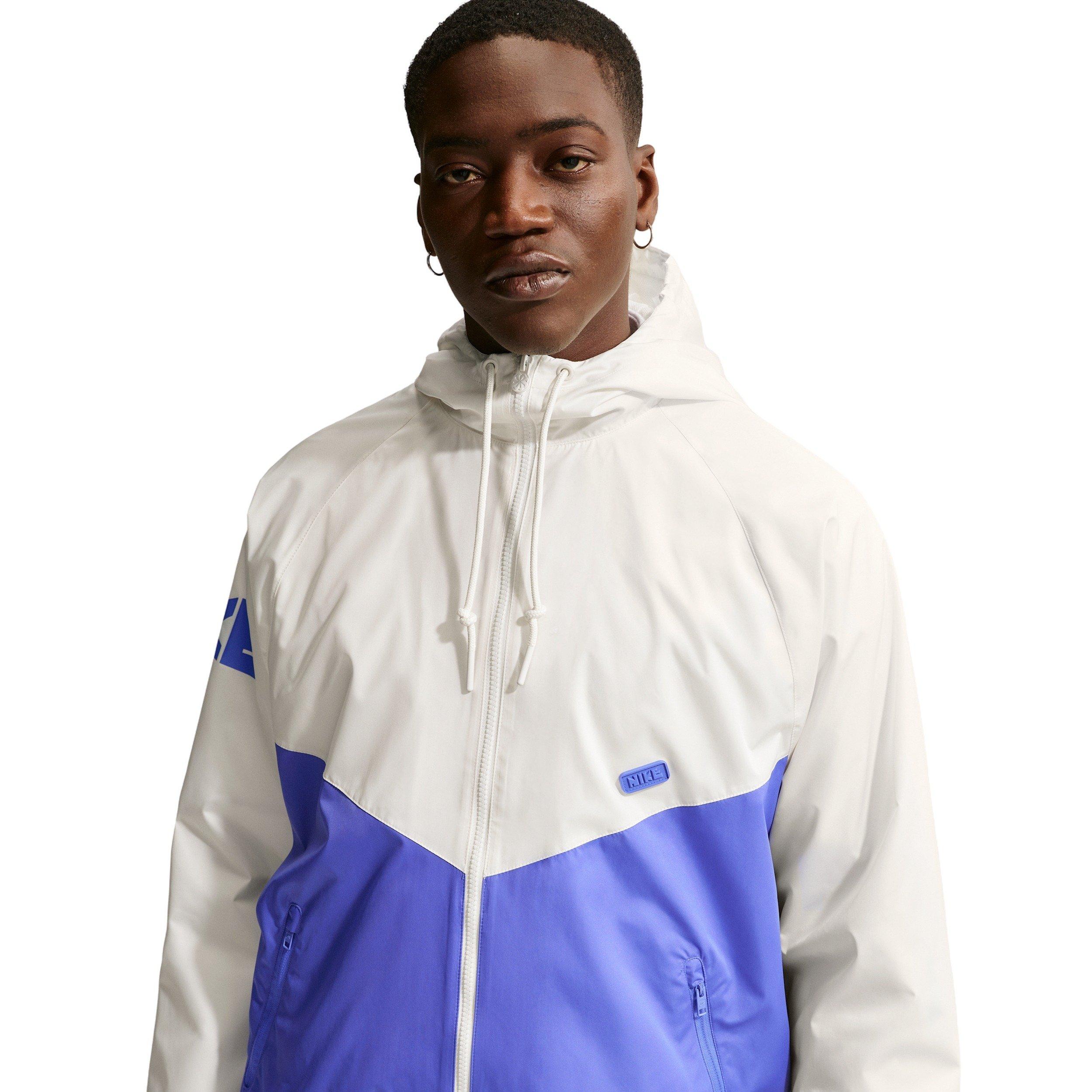 Nike Men's Windrunner Graphic Woven Jacket - WHITE/SAPPHIRE Thumbnail View 1