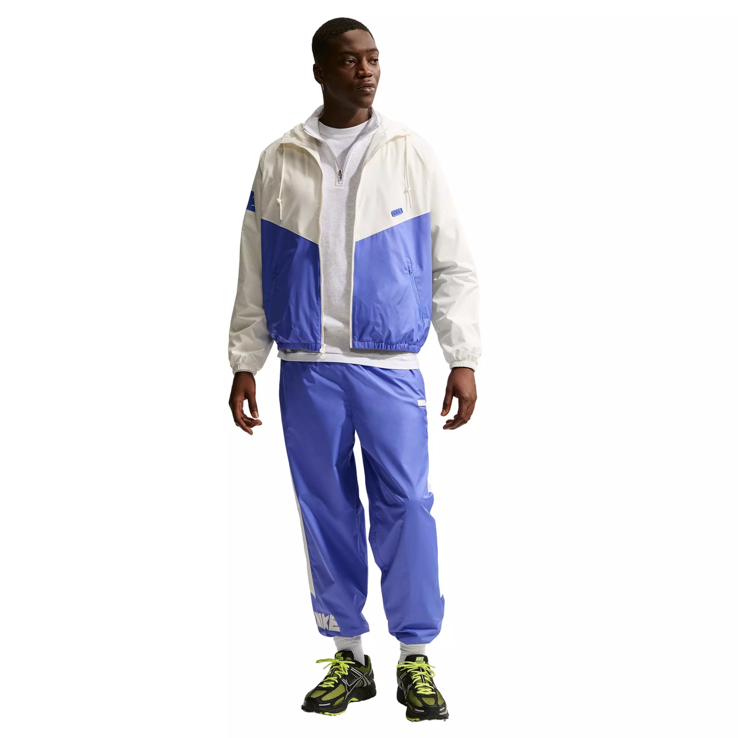 Nike Men's Windrunner Graphic Woven Jacket - WHITE/SAPPHIRE