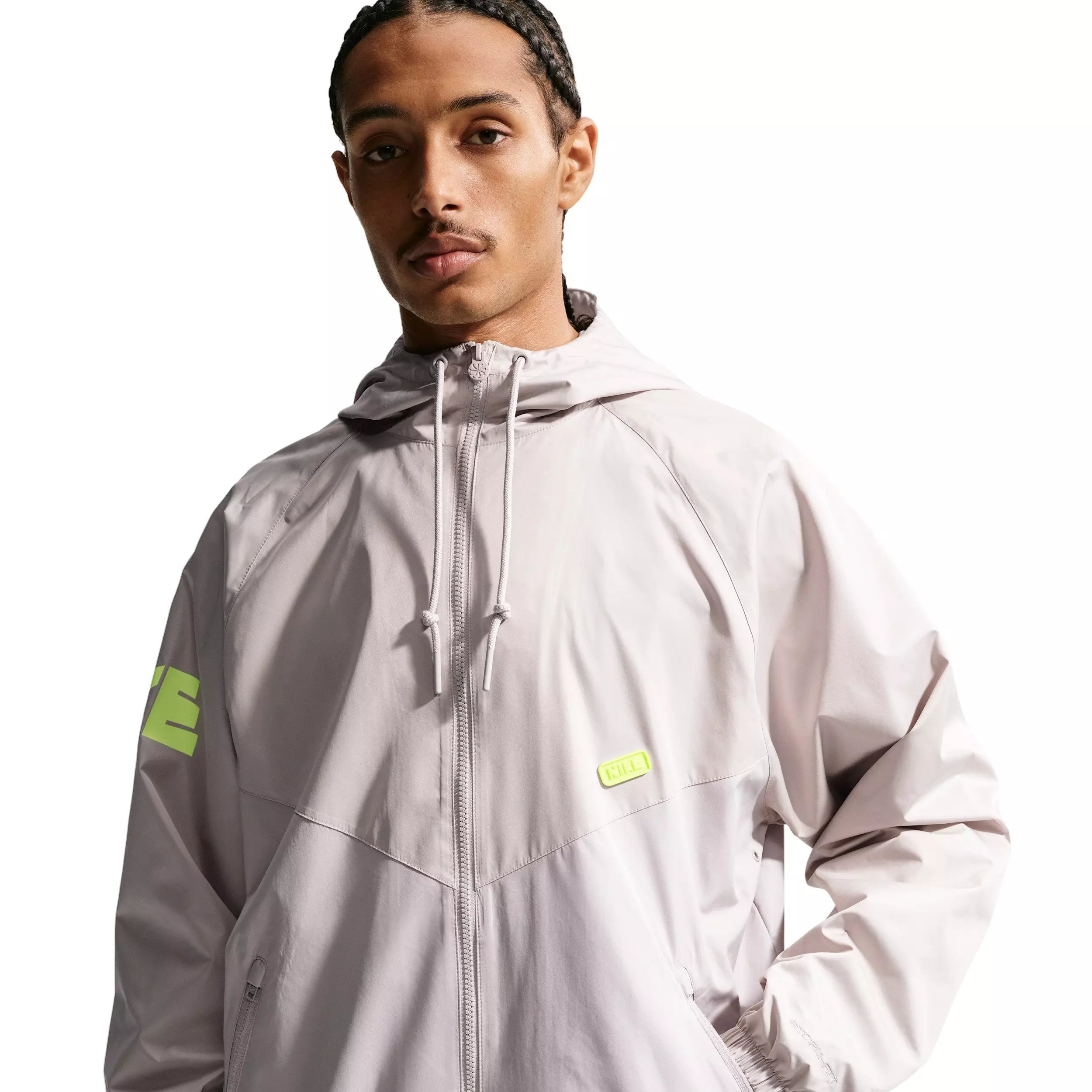 Nike Men's Windrunner Graphic Woven Jacket - CREAM/VOLT