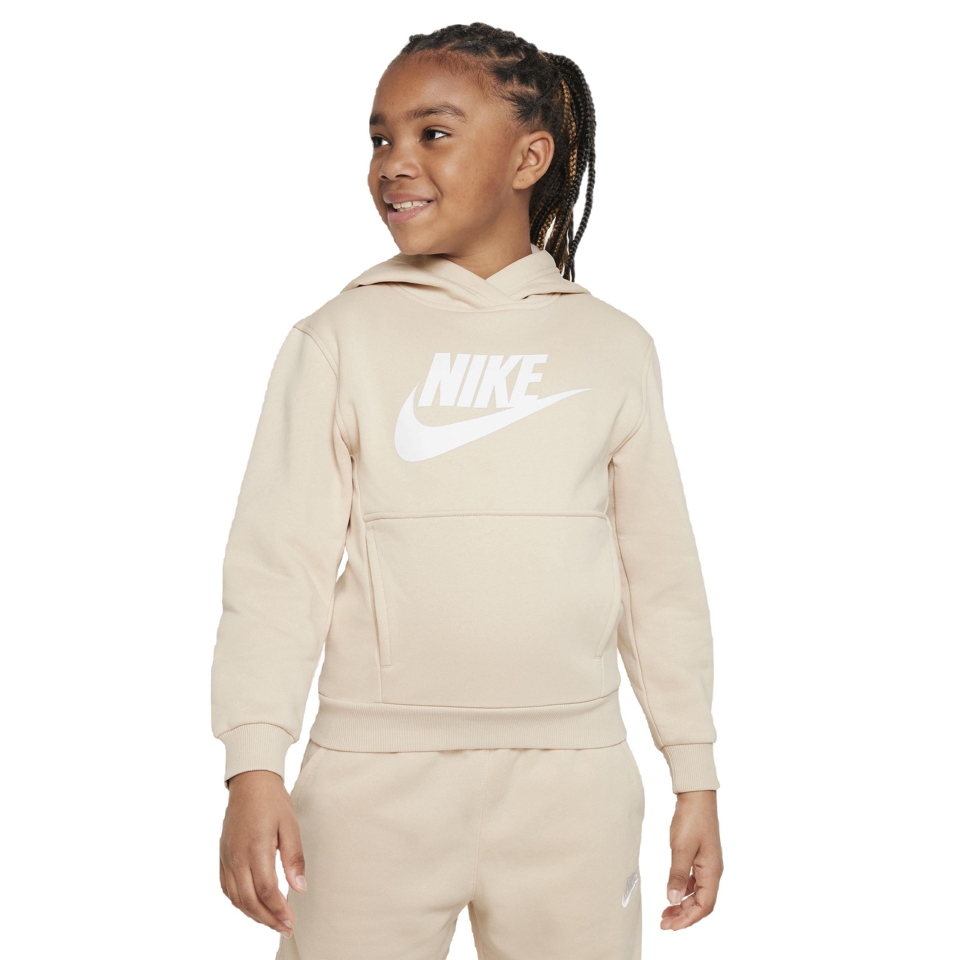 Nike Big Kids' Sportswear Club Fleece HBR Hoodie - Brown - BROWN Thumbnail View 1