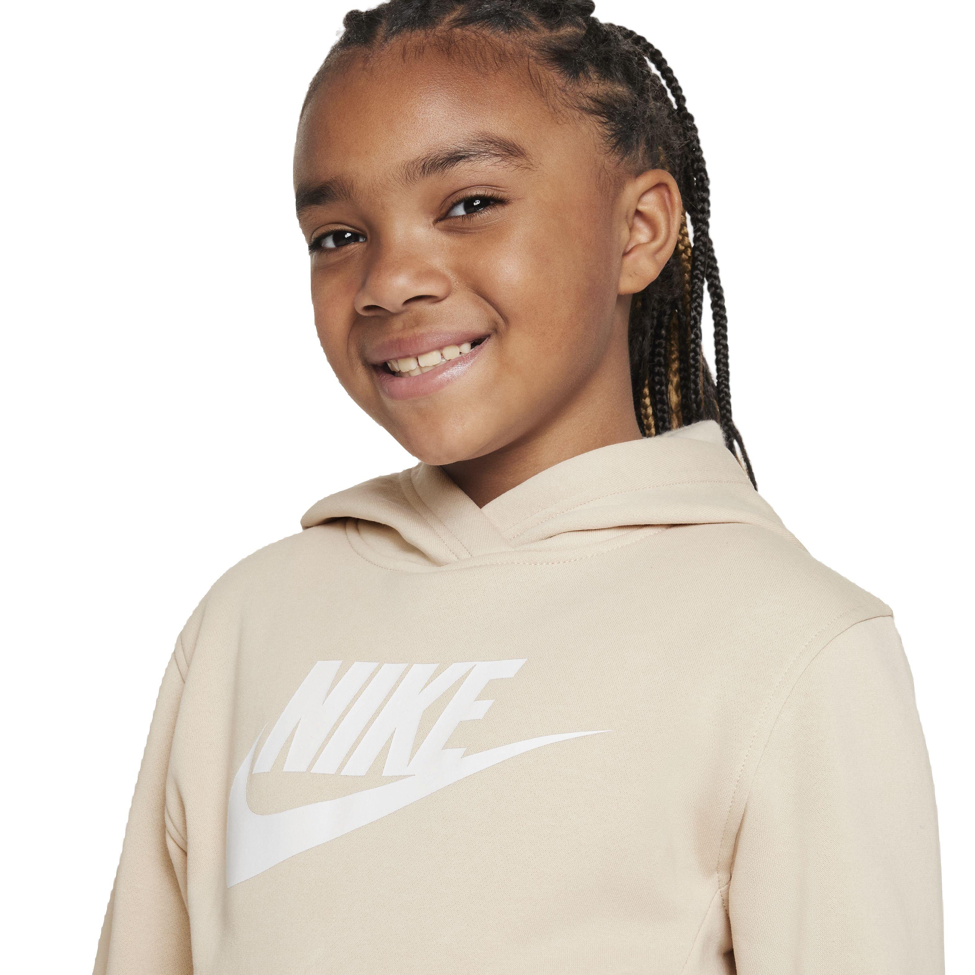 Nike Big Kids' Sportswear Club Fleece HBR Hoodie - Brown - BROWN Thumbnail View 3