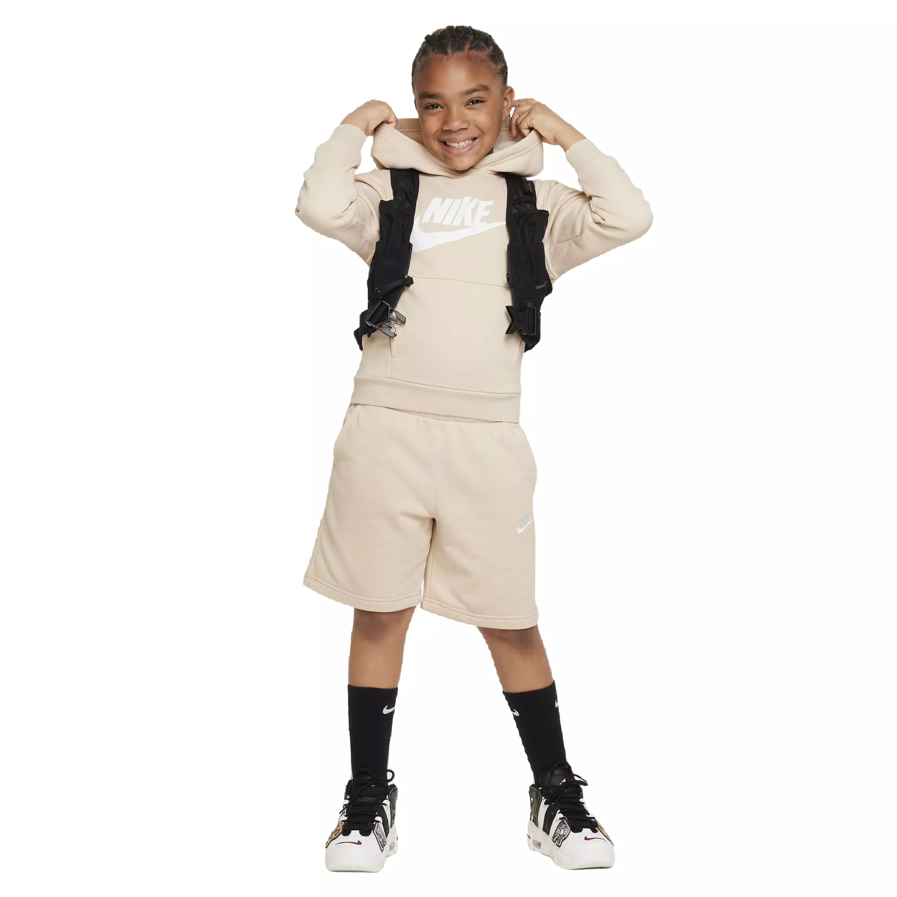 Nike Big Kids' Sportswear Club Fleece HBR Hoodie -Brown - BROWN