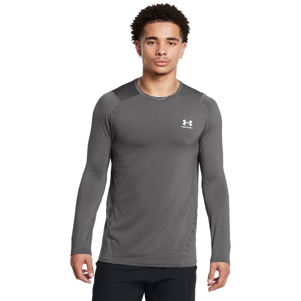 Under Armour Men's HeatGear Fitted Long Sleeve Top - DK GREY Thumbnail View 1