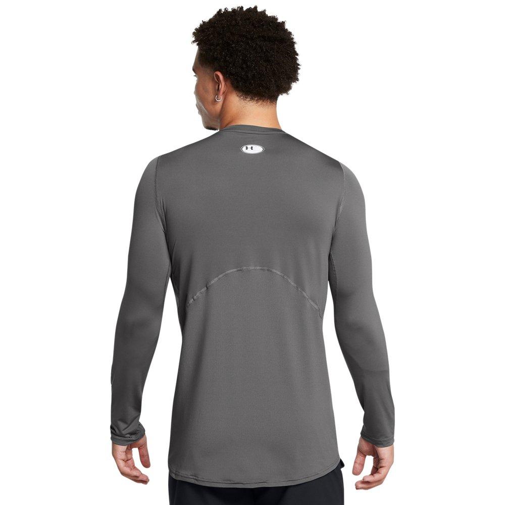 Under Armour Men's HeatGear Fitted Long Sleeve Top - DK GREY Thumbnail View 2
