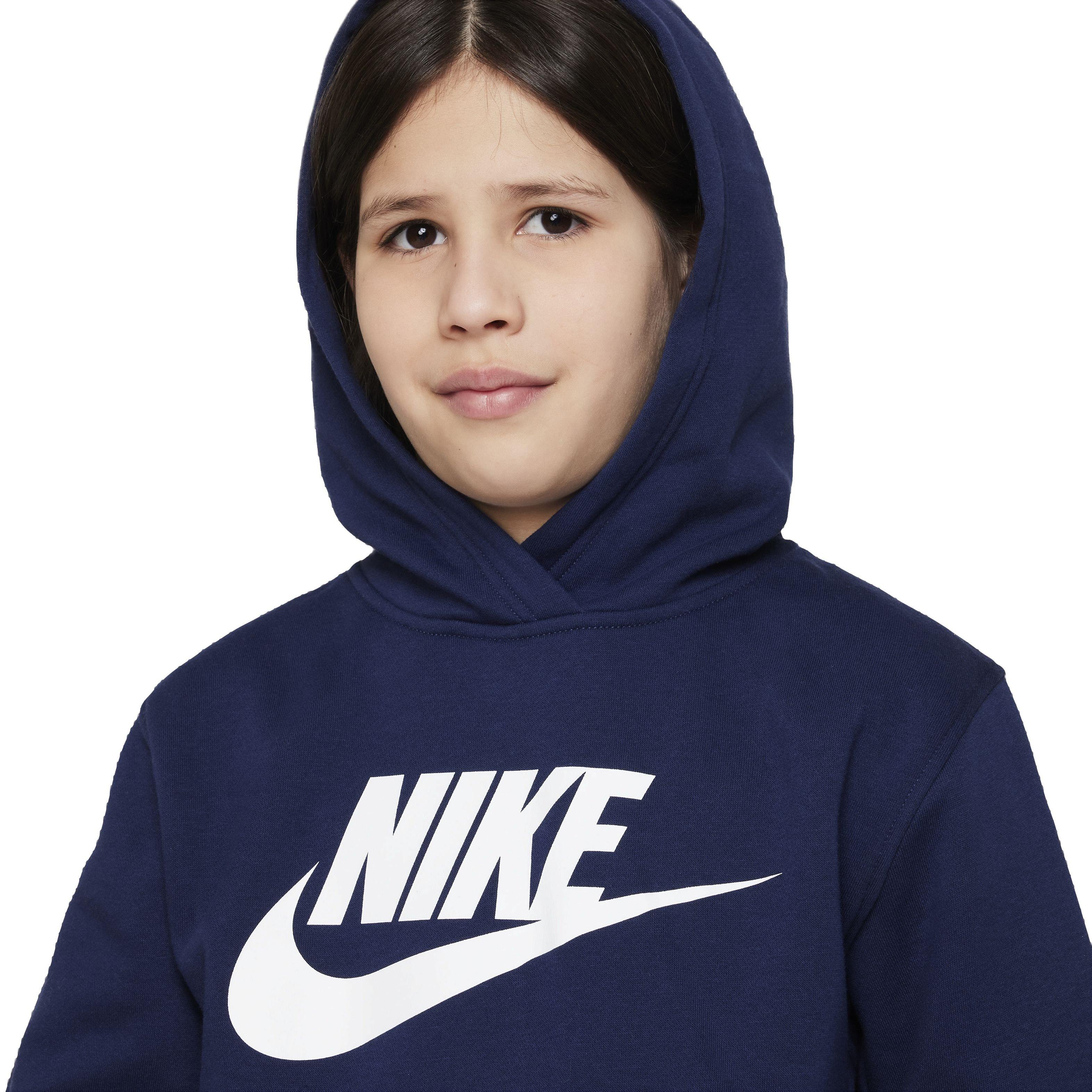 Nike Big Kids' Sportswear Club Fleece HBR Hoodie - Navy - NAVY Thumbnail View 3