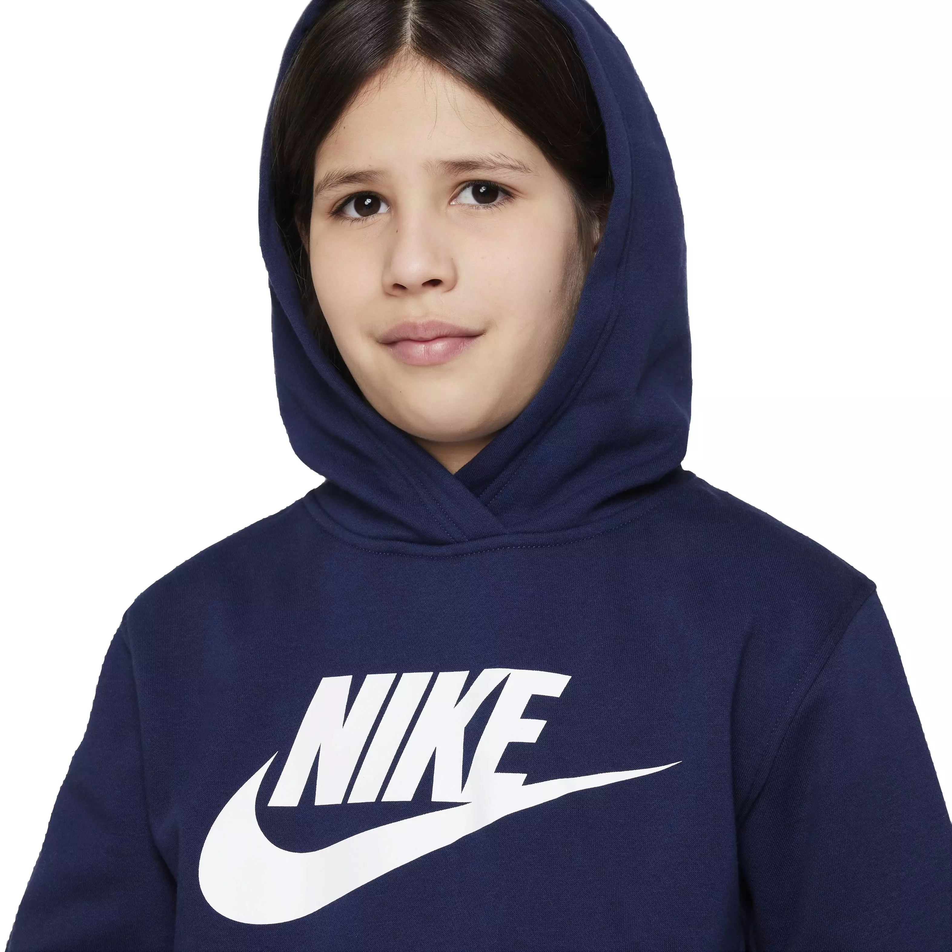 Nike Big Kids' Sportswear Club Fleece HBR Hoodie -Navy - NAVY