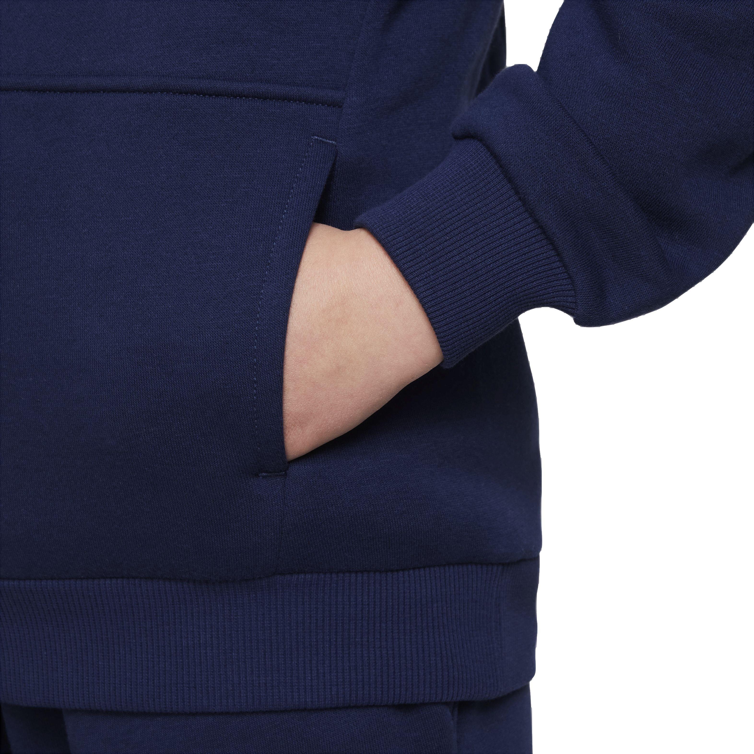 Nike Big Kids' Sportswear Club Fleece HBR Hoodie - Navy - NAVY Thumbnail View 4