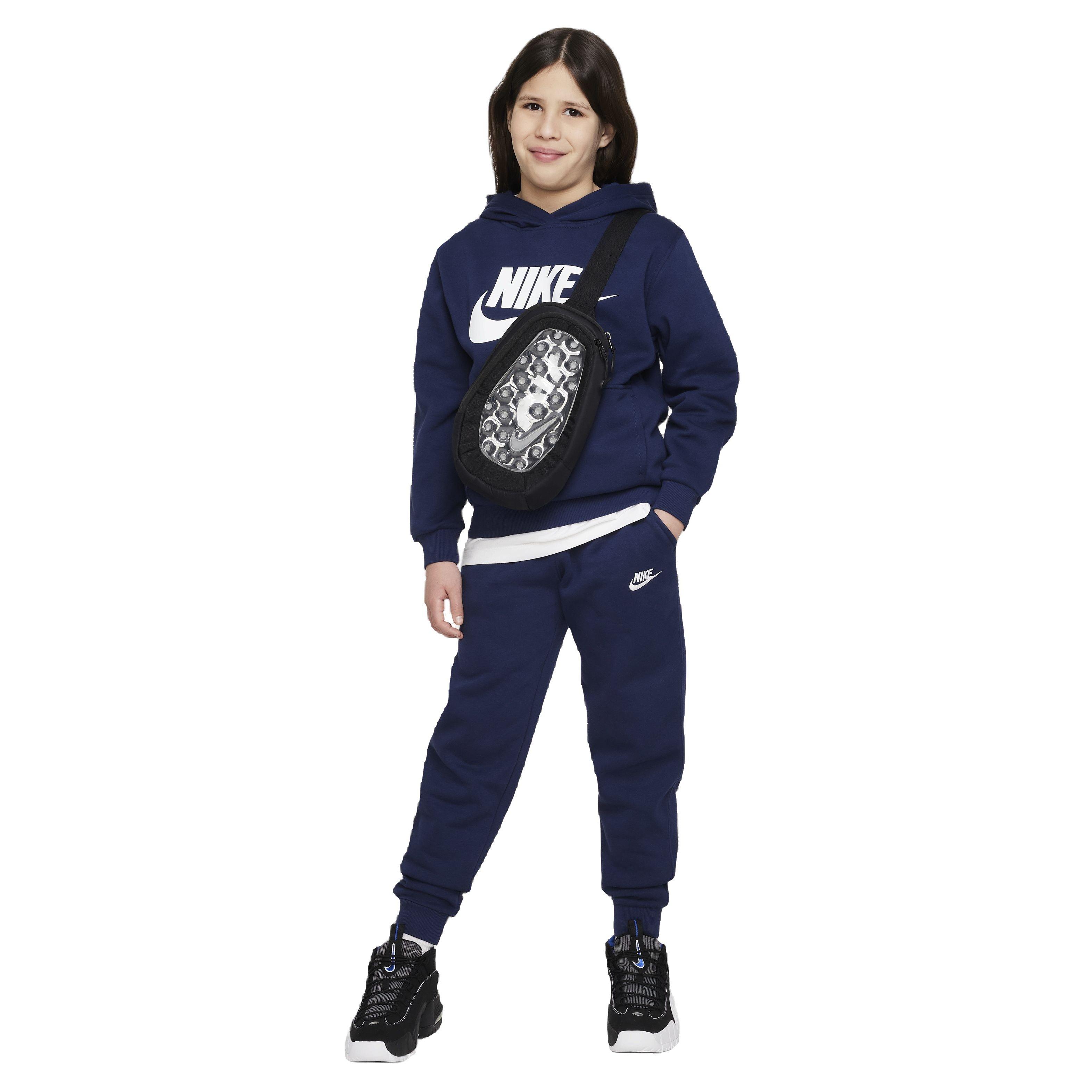 Nike Big Kids' Sportswear Club Fleece HBR Hoodie - Navy - NAVY Thumbnail View 5