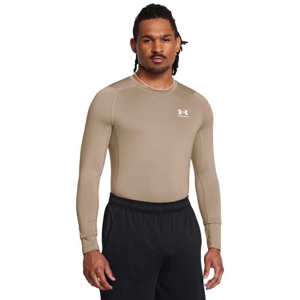Under Amour Men's HeatGear Long Sleeve Top - TAN Thumbnail View 1