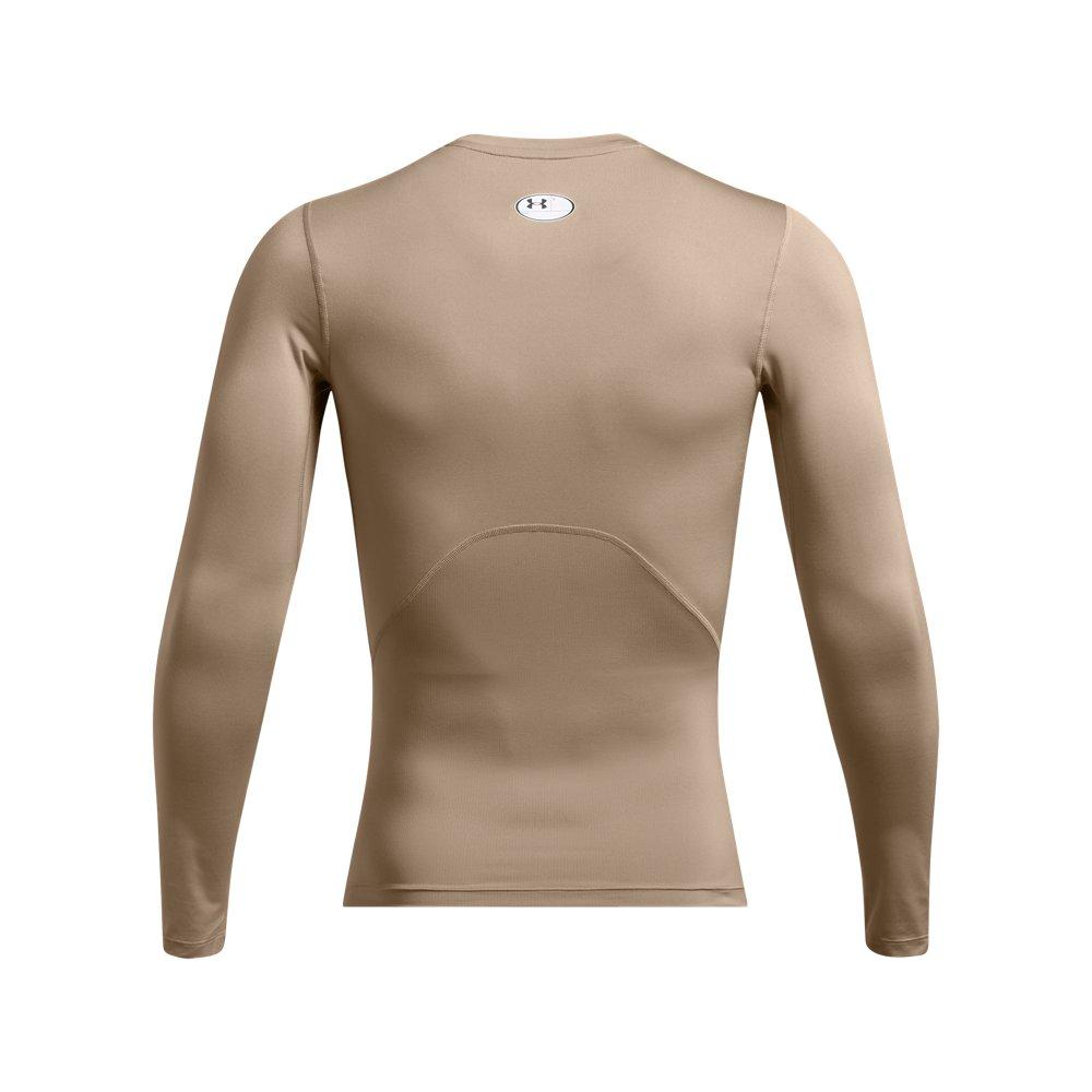 Under Amour Men's HeatGear Long Sleeve Top - TAN Thumbnail View 4