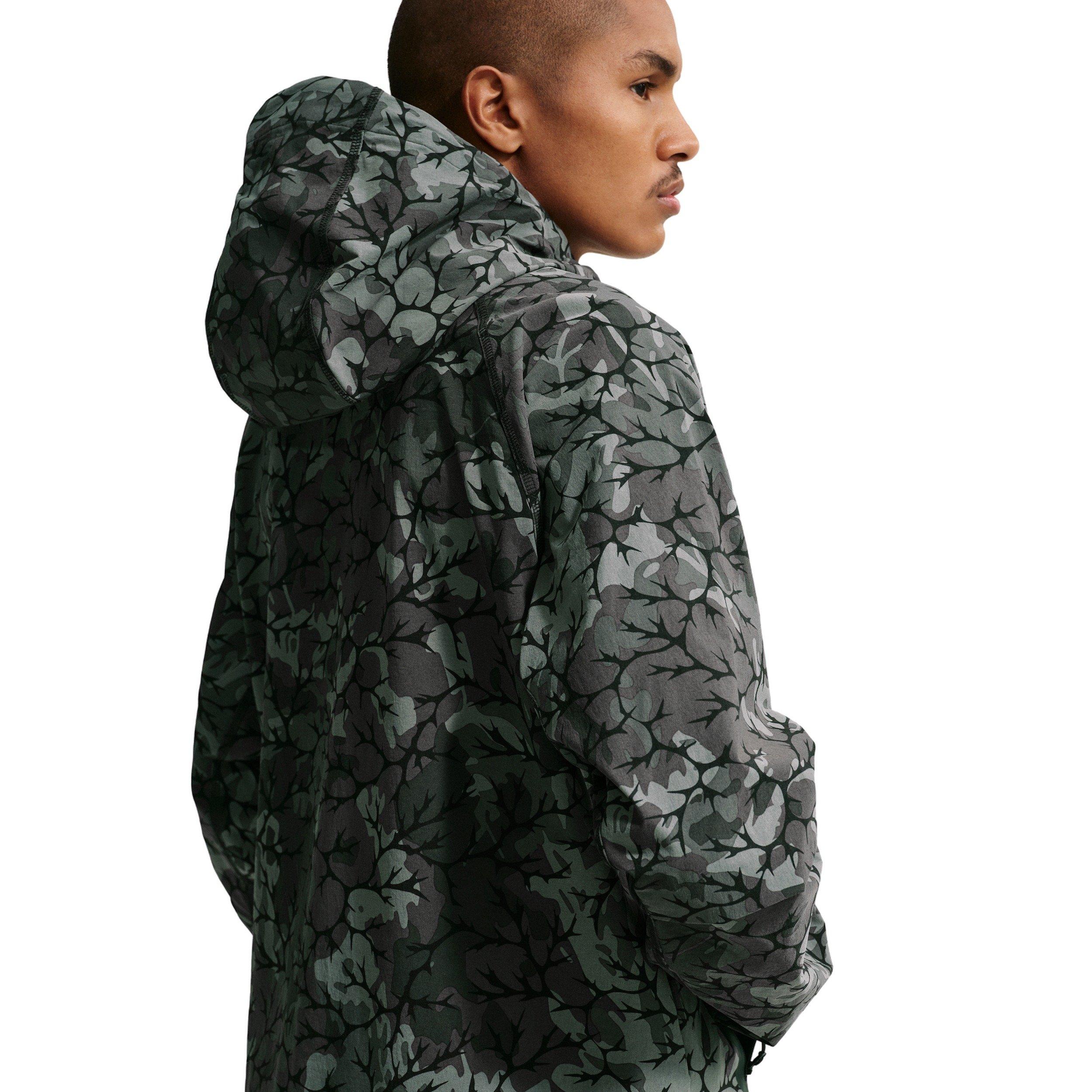 Nike Men's Tech Dri-FIT Woven Full-Zip AOP Windrunner Jacket - BLACK Thumbnail View 2