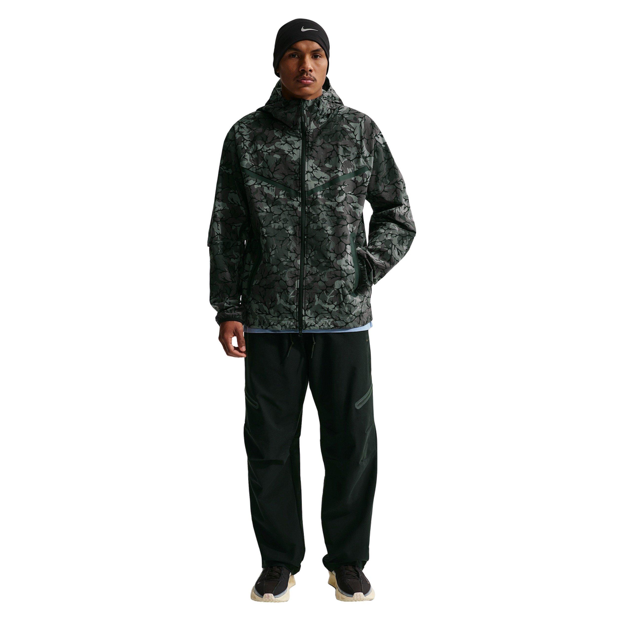 Nike Men's Tech Dri-FIT Woven Full-Zip AOP Windrunner Jacket - BLACK Thumbnail View 4