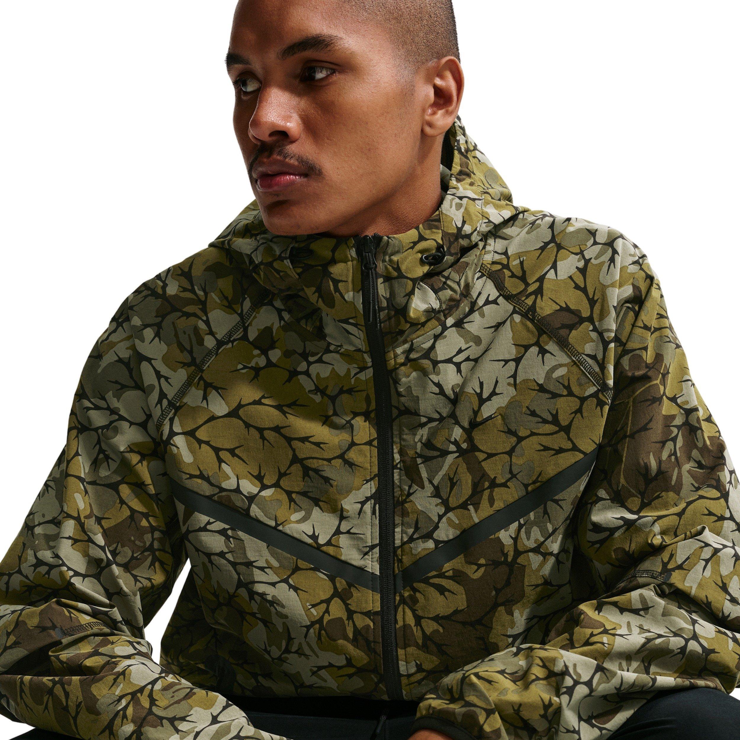 Nike Men's Tech Dri-FIT Woven Full-Zip AOP Windrunner Jacket - OLIVE Thumbnail View 3