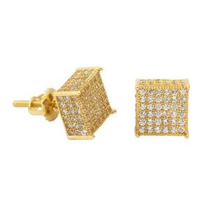 King Ice Triple-Row Stud Earrings - GOLD
