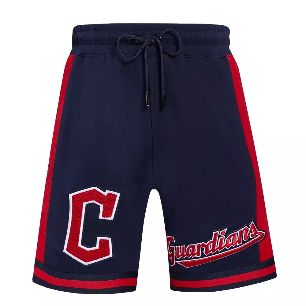 Pro Standard Men's MLB Cleveland Guardians Retro Classic Double-Knit 2.0 Shorts -Navy/Red - NAVY/RED
