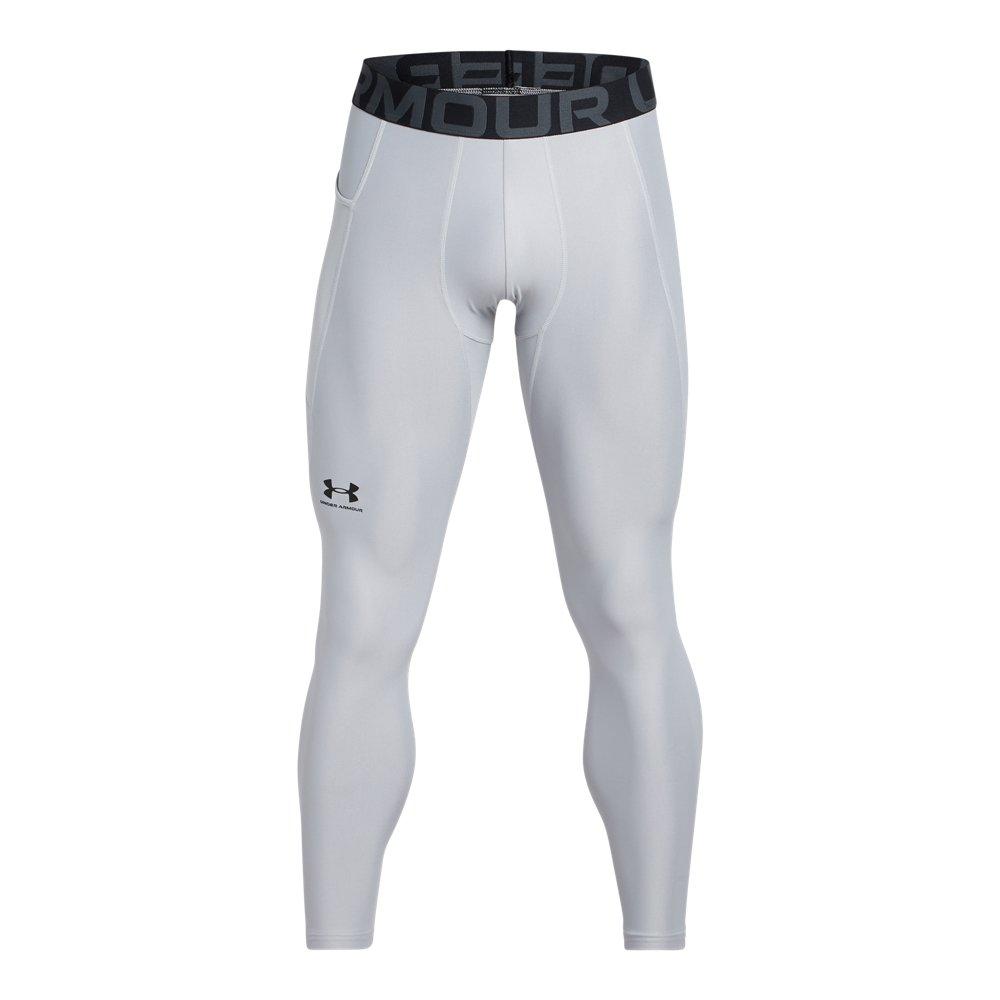 Under Armour Men's HeatGear Leggings - White - LT GREY/BLACK Thumbnail View 5