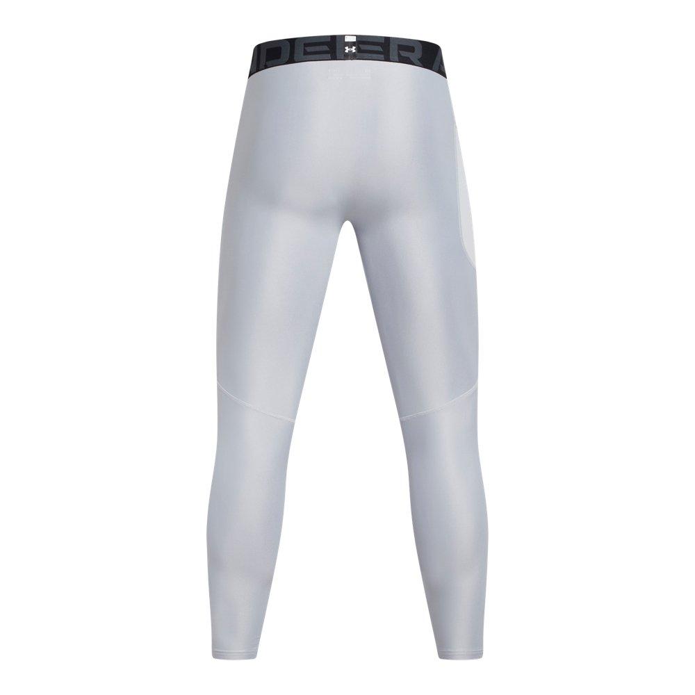 Under Armour Men's HeatGear Leggings - White - LT GREY/BLACK Thumbnail View 6