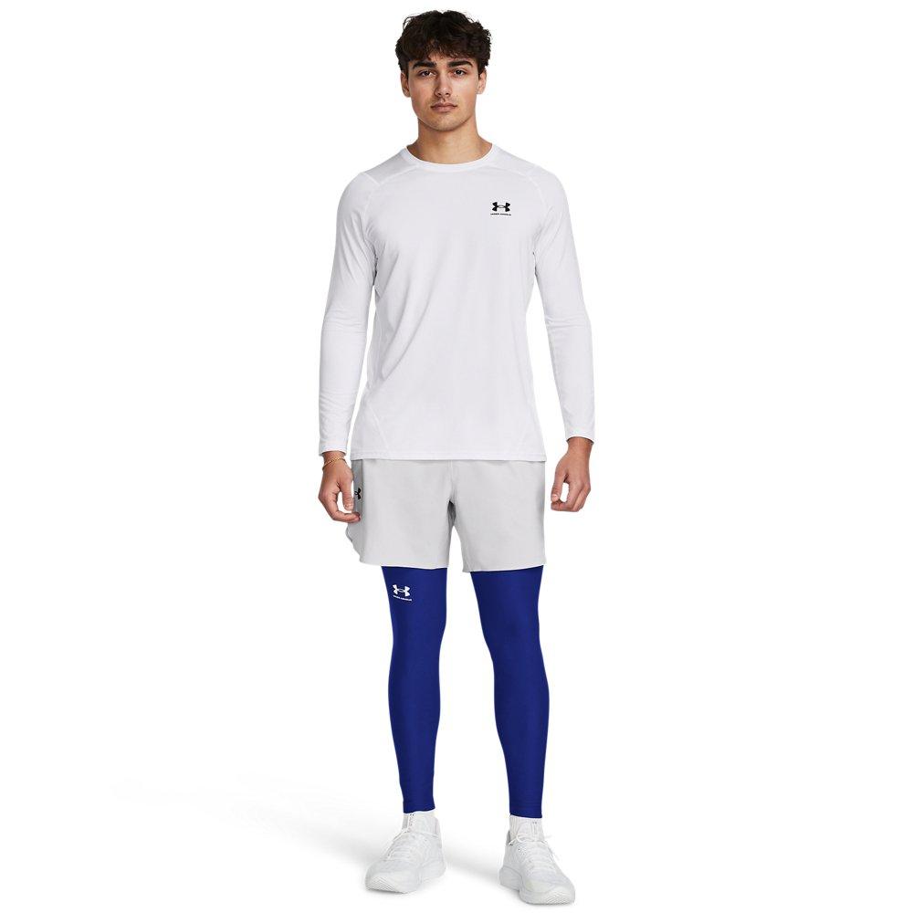 Under Armour Men's HeatGear Leggings - White - ROYAL Thumbnail View 4