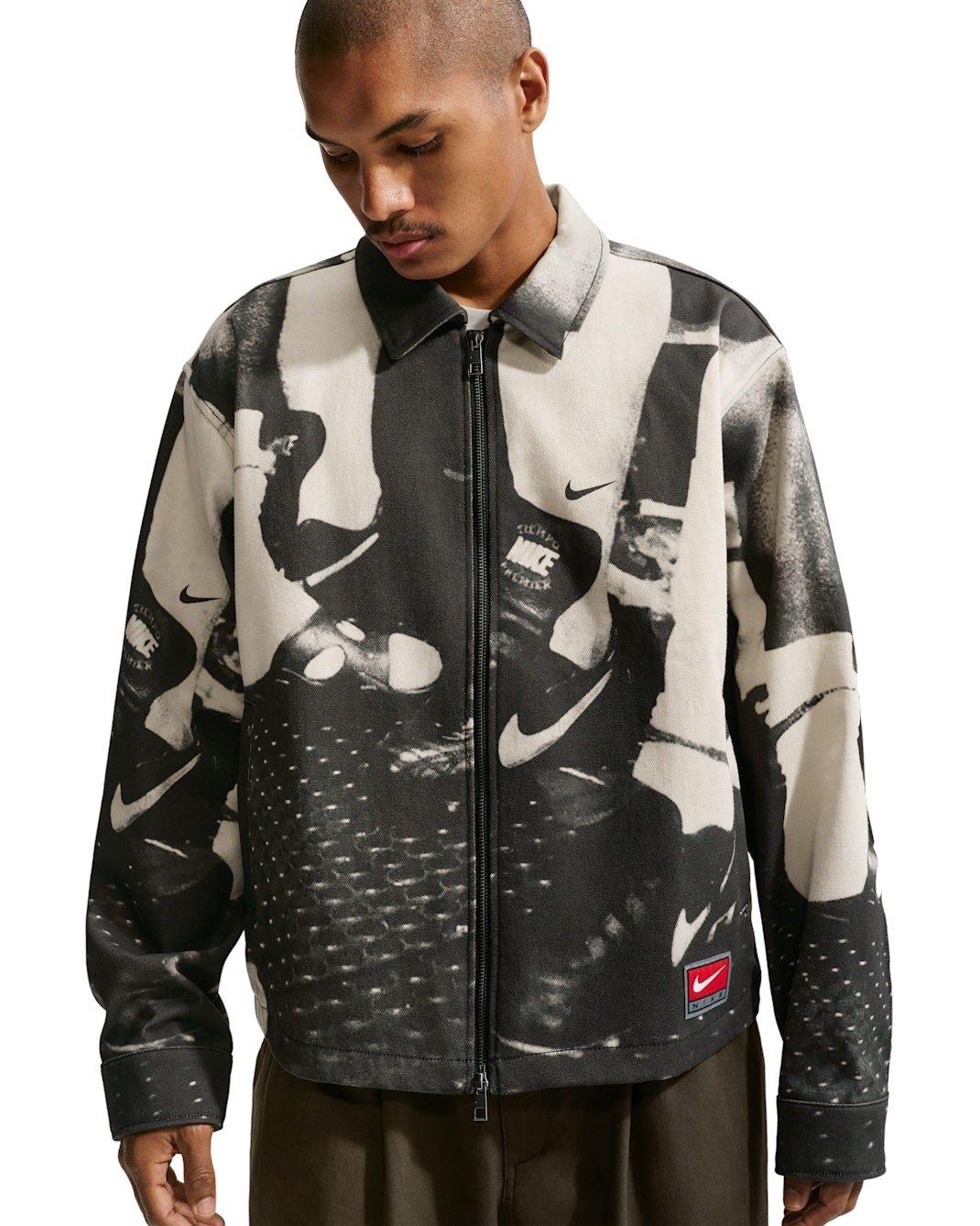Nike Men's Life Field Sports Jacket -Black/White - BLACK/WHITE Thumbnail View 1